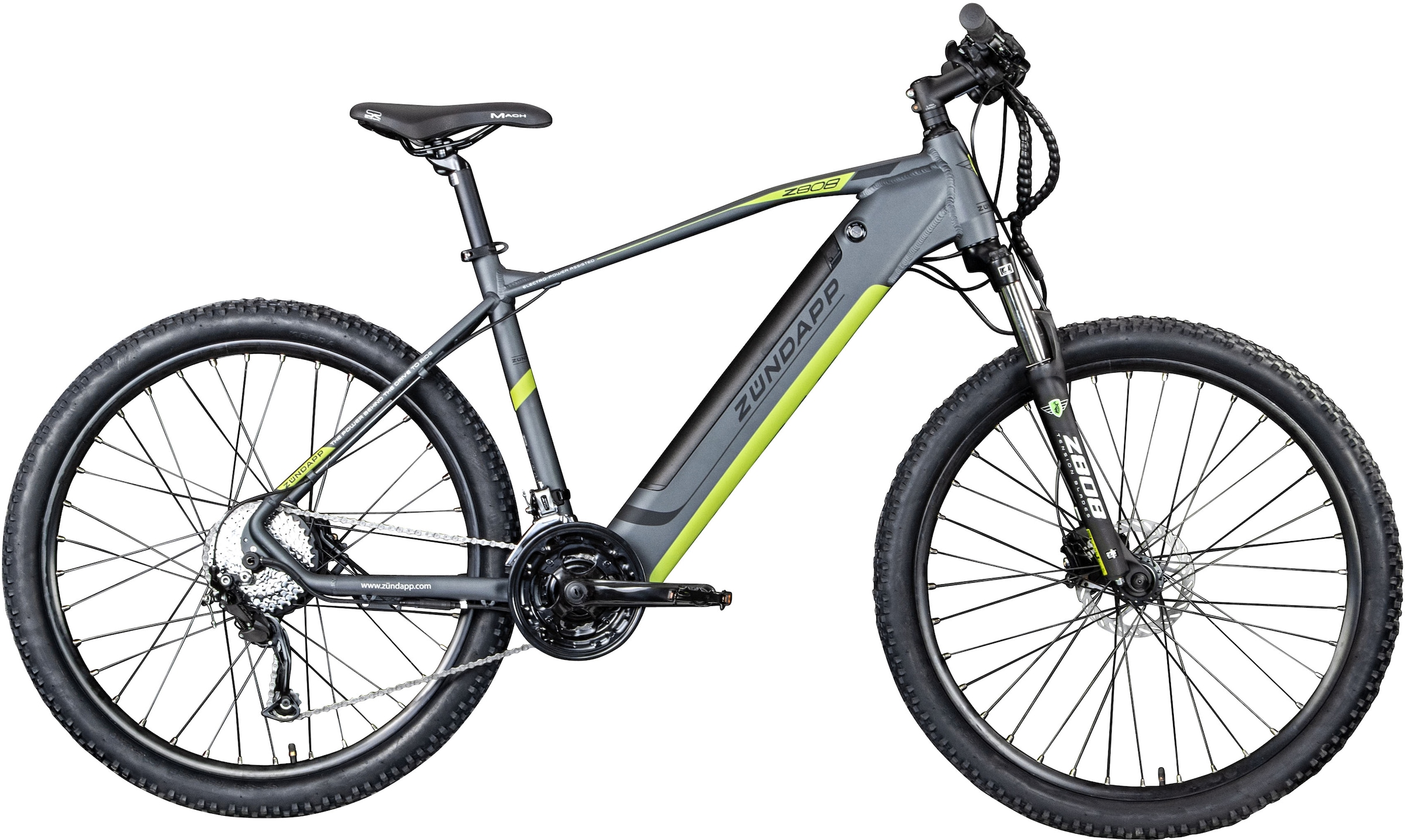 Zündapp E-Bike "Z808", 24 Gang, Heckmotor 250 W, Pedelec, Elektrofahrrad für Damen u. Herren, MTB