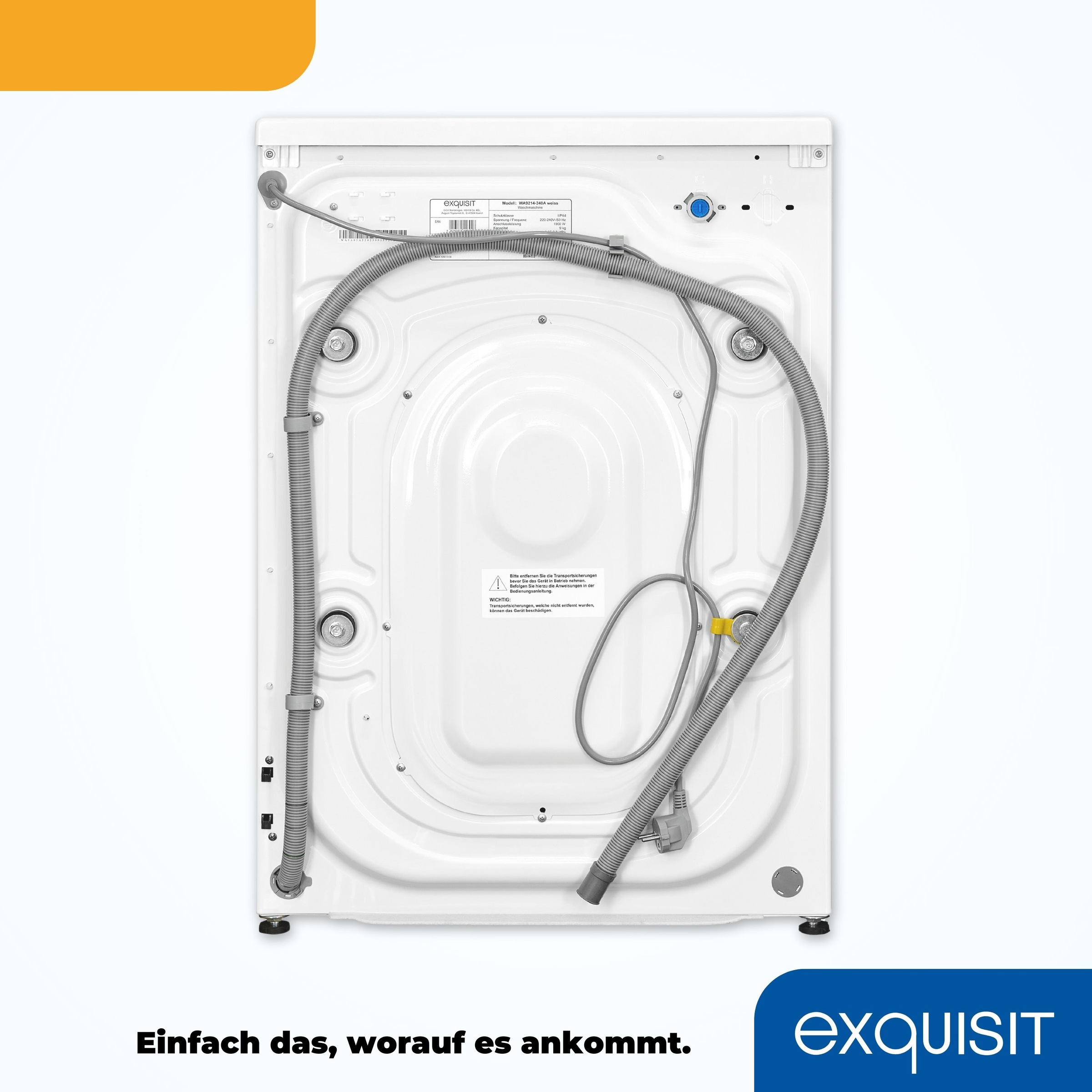 exquisit Waschmaschine »WA9214-340A«, 9 kg, 1400 U/min, Aquastop-Schlauch