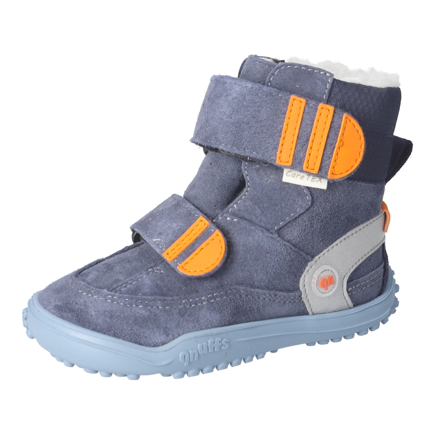 qnuffs Barfußschuh »TANNE«  Klettboots, Winterboots mit praktischem Namensschild an der Ferse
