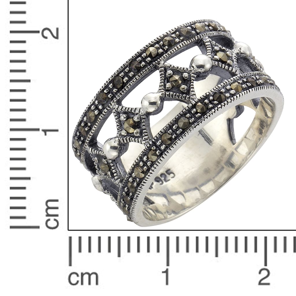 Zeeme Fingerring »925/- Sterling Silber Markasit«