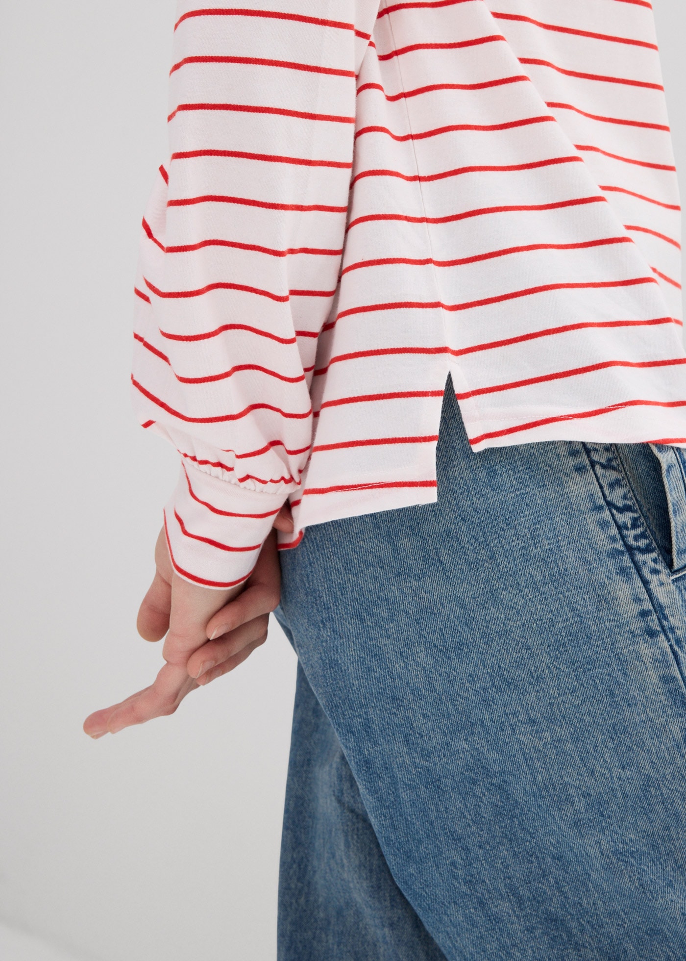 bonprix Langarmshirt 1 lockere Passform mit überschnittenen Schultern, mit Ballon-Ärmeln