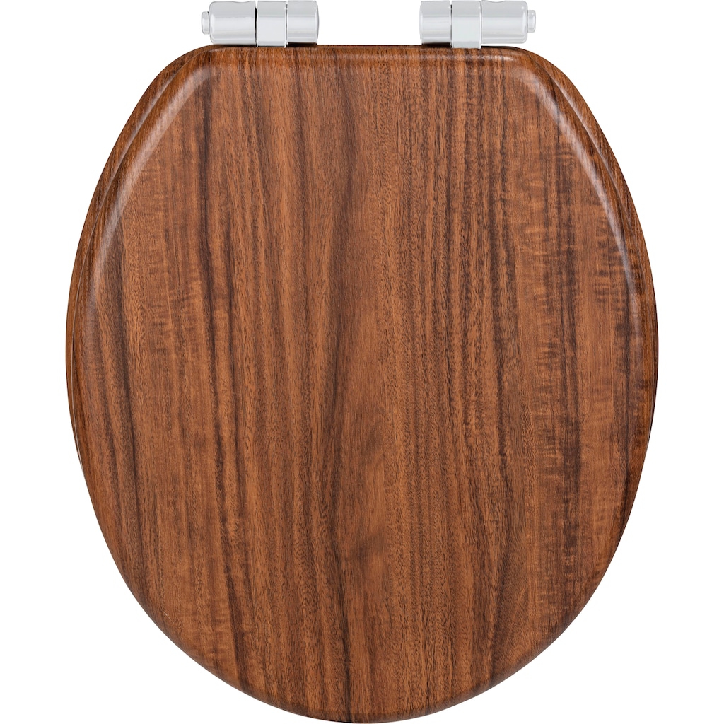 WENKO WC-Sitz »Chestnut«, braun, aus FSC® zertifiziertem MDF, feuchtigkeitsresistent