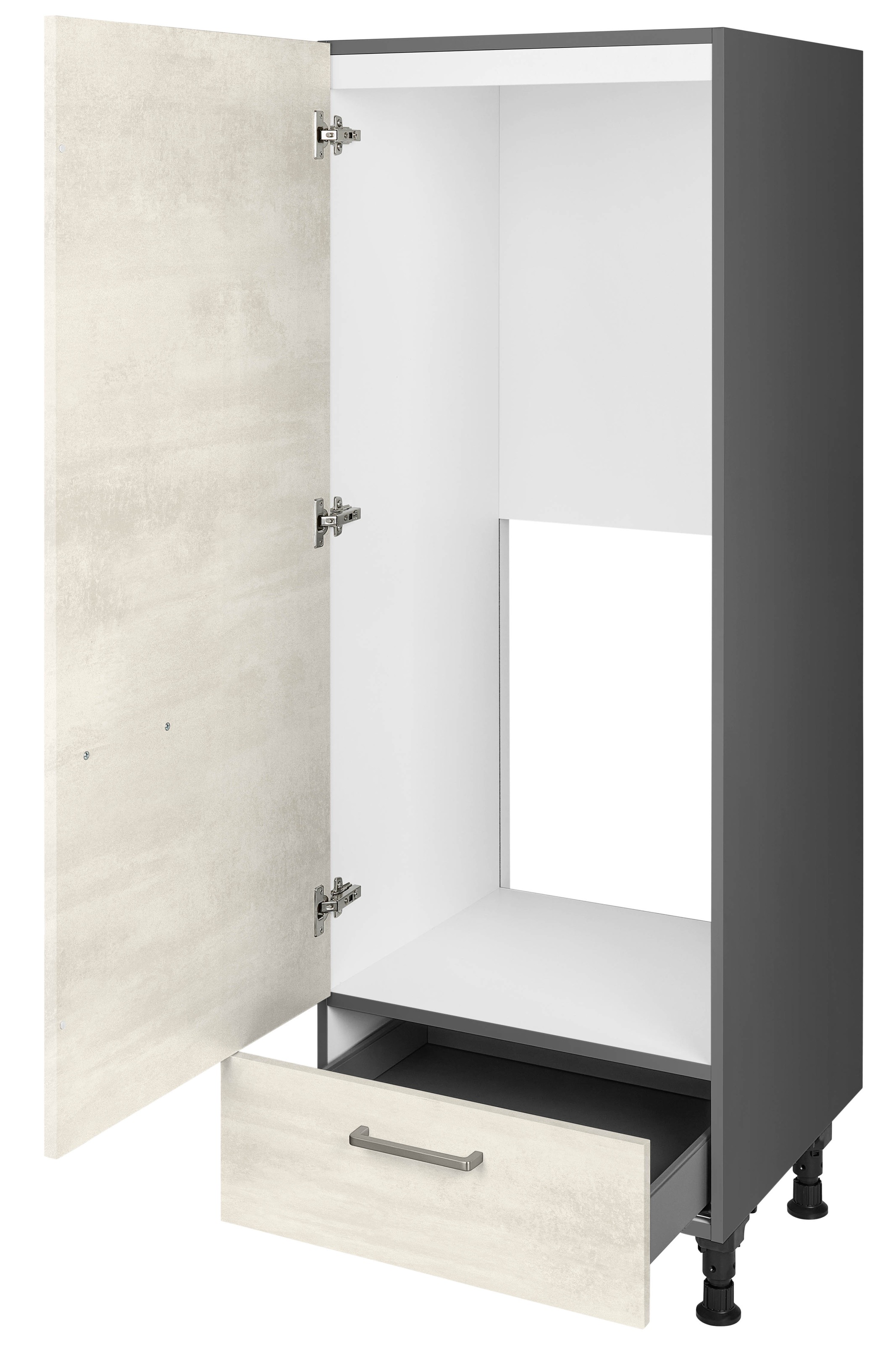 nobilia® Kühlumbauschrank »"Riva", Ausrichtung wählbar, mit Schubkasten,«, vormontiert, Breite/Höhe: 60/167,8 cm