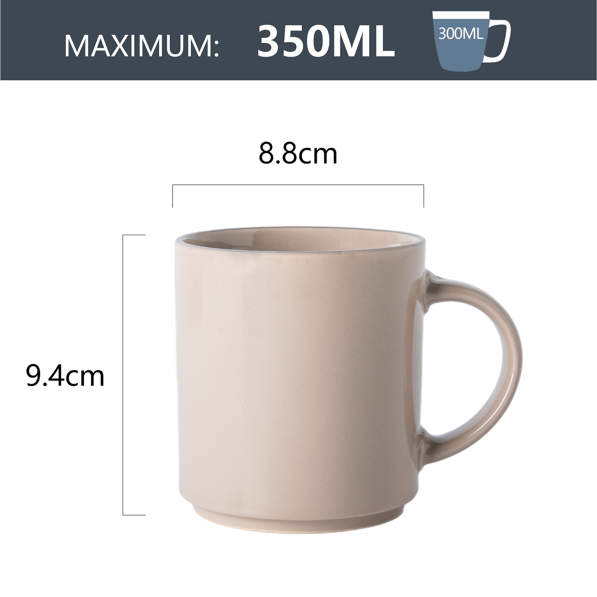 OTTO home Becher »Kaffeebecher Ylvii, 6er Set« spülmaschinenfest und mikrowellengeeignet, 350 ml