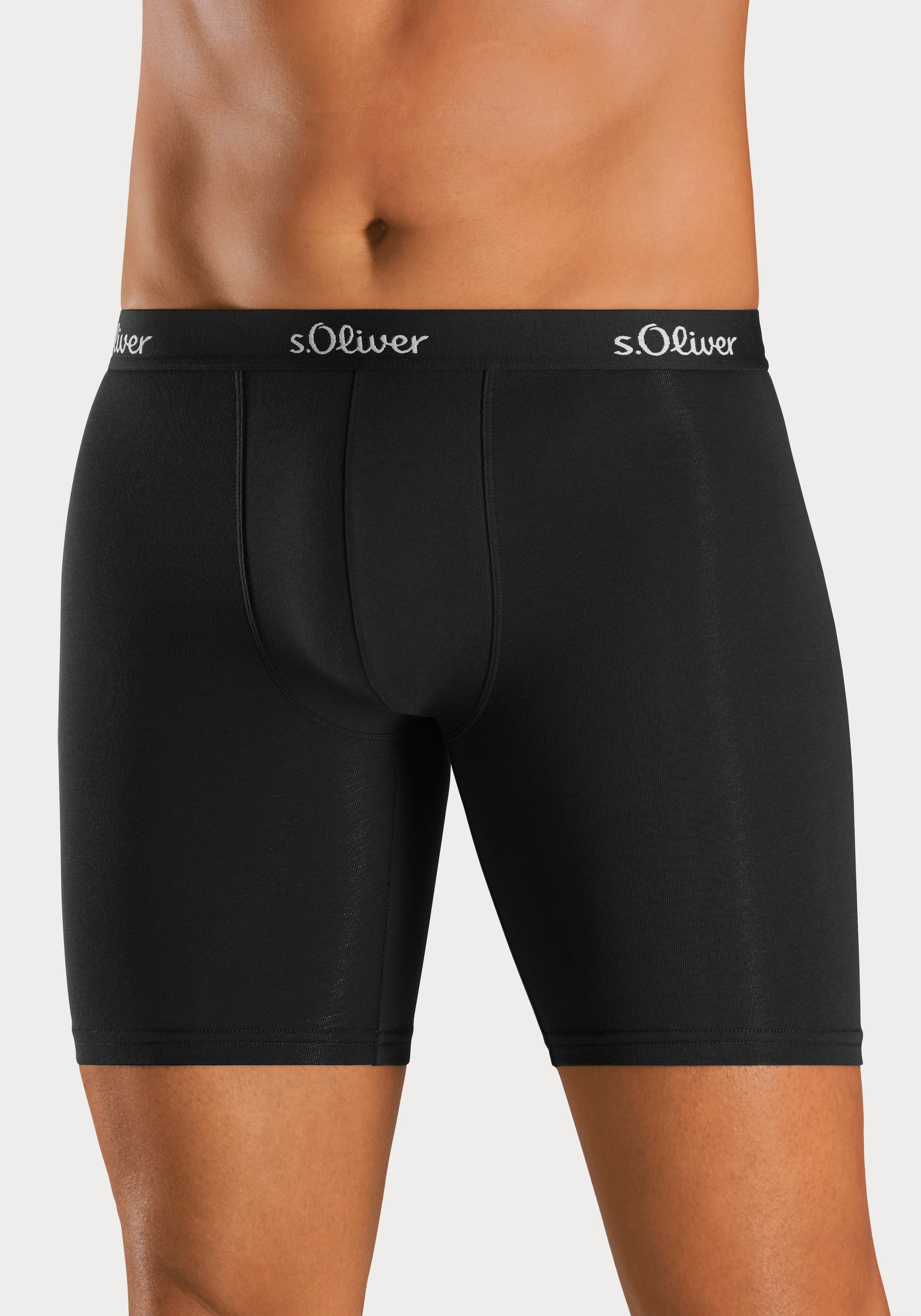 s.Oliver Boxer »Boxershorts für Herren«, (Packung, 3 St.), mit längerem Bein