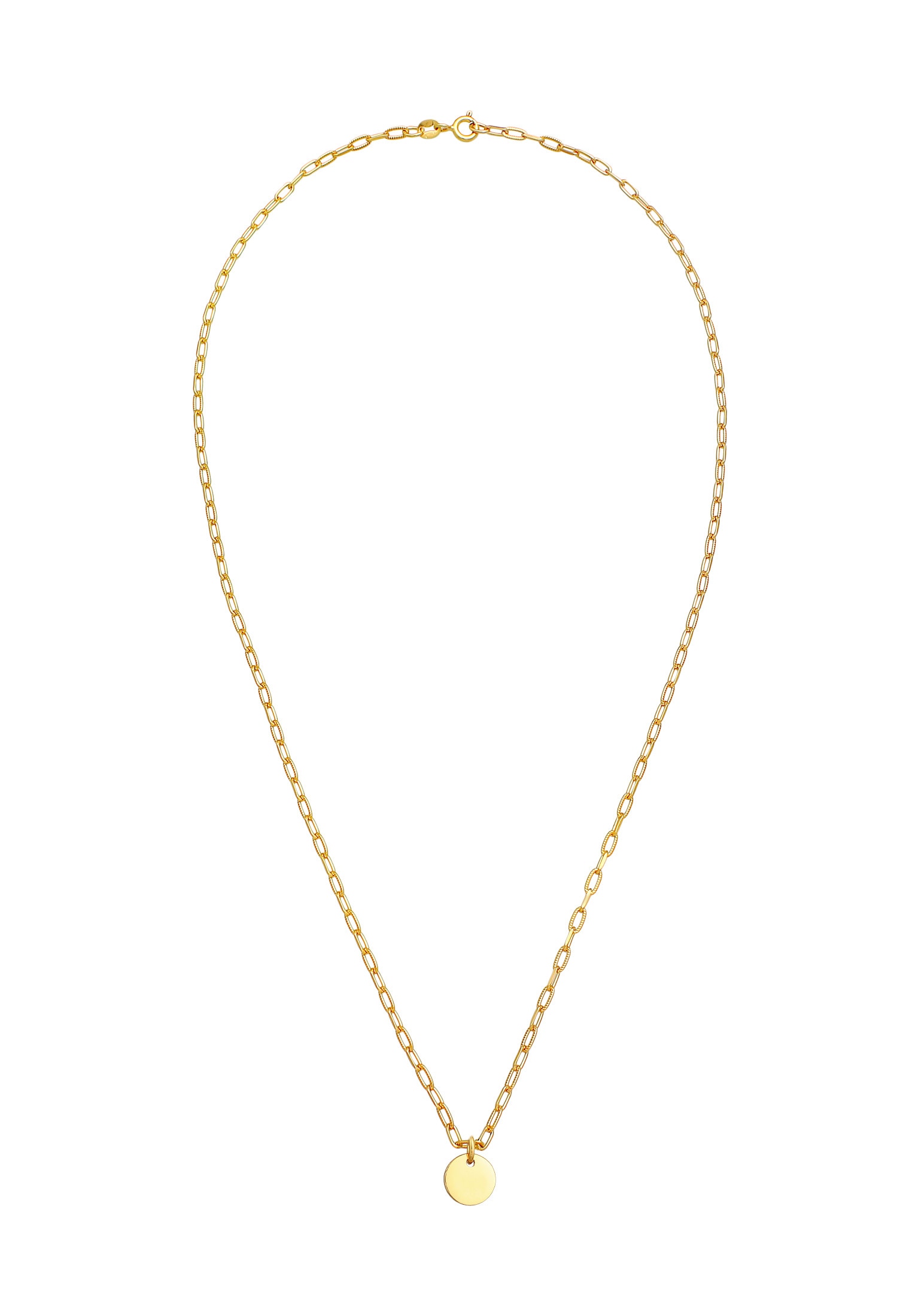 Elli Kette mit Anhänger »Plättchen Coin Gliederkette Trend 925 Silber«
