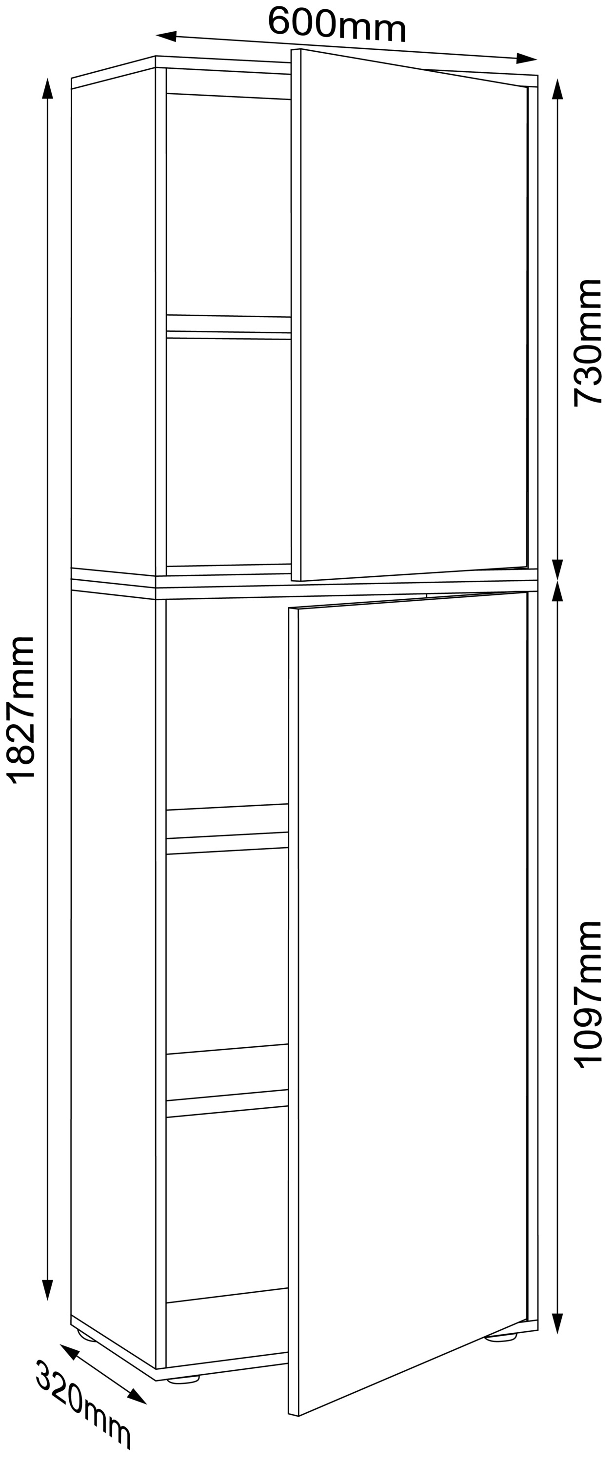 VCM Aktenschrank »VCM Holz Büroschrank Ordner Aktenschrank Büromöbel Schrank Salia 5-fach Breite 60 cm Drehtüren«, (1 St.)