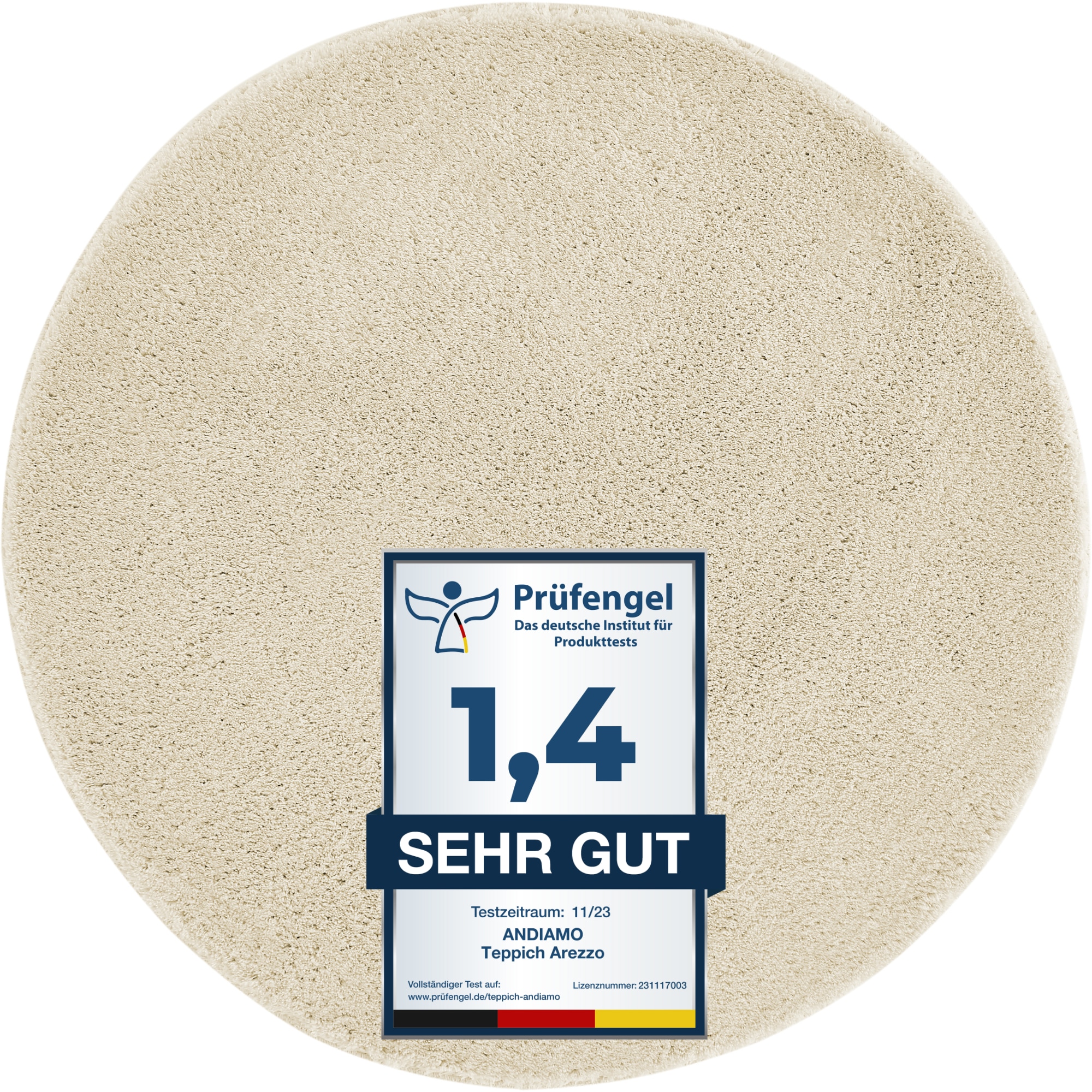 Andiamo Badematte "Arezzo, Badvorleger, Badezimmer Teppich, Duschvorleger" Höhe 16 mm rutschhemmend beschichtet fußbodenheizungsgeeignet schnell trocknend Uni Farben, weich & kuschelig, auch in rund & als 2er Set erhältlich