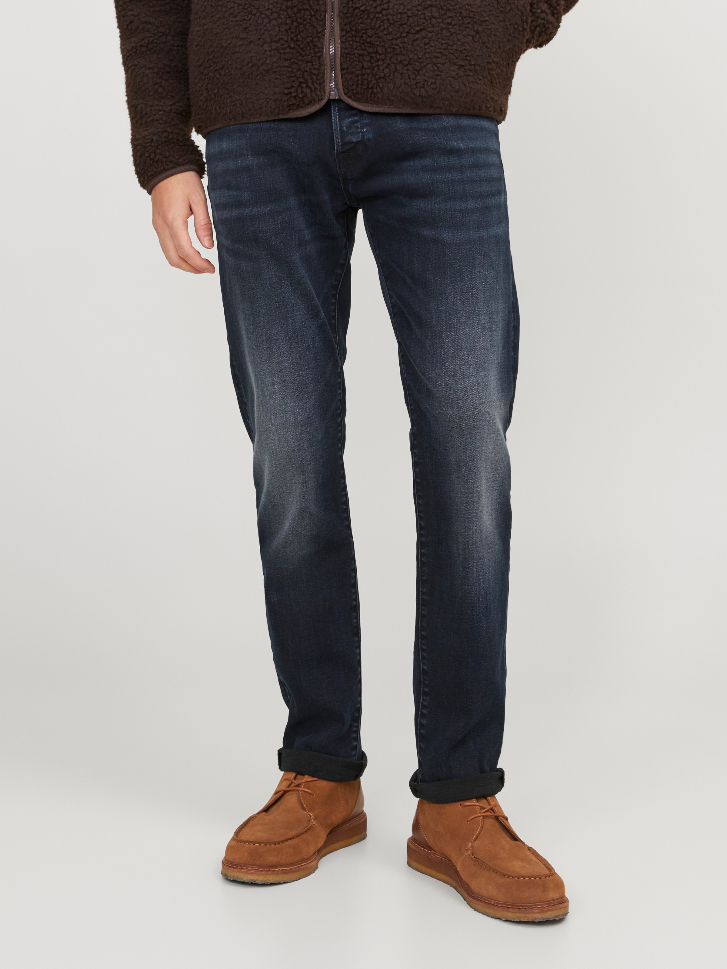 Jack & Jones Slim-fit-Jeans "JJIGLENN – Jeans mit Stretch, niedriger Leibhöhe und Taschen" Baumwollmischung, slim fit