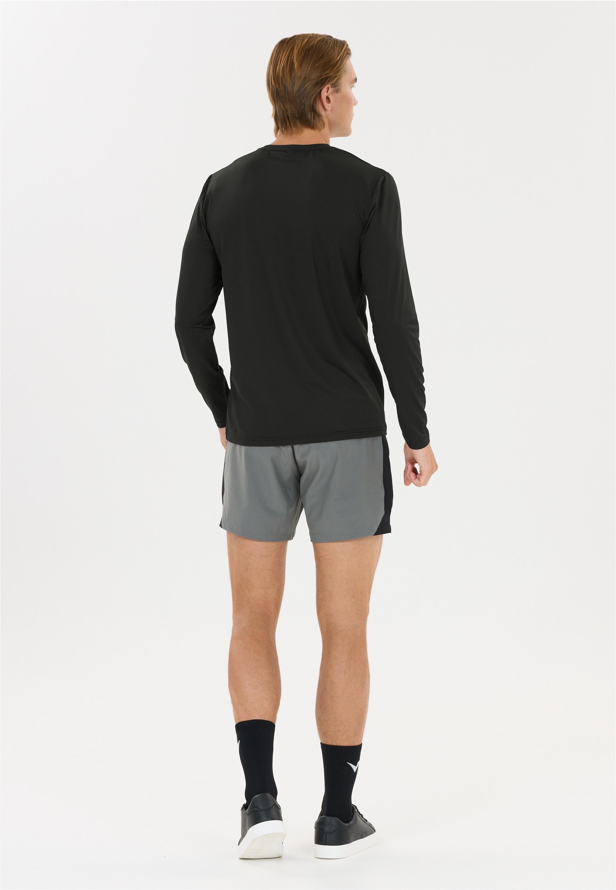 Langarmshirt VIRTUS "Roger V3", Gr. L, schwarz, 86% Polyester, 14% Elasthan, unifarben, normal, Rundhals, Shirts Langarmshirt, atmungsaktiv 3