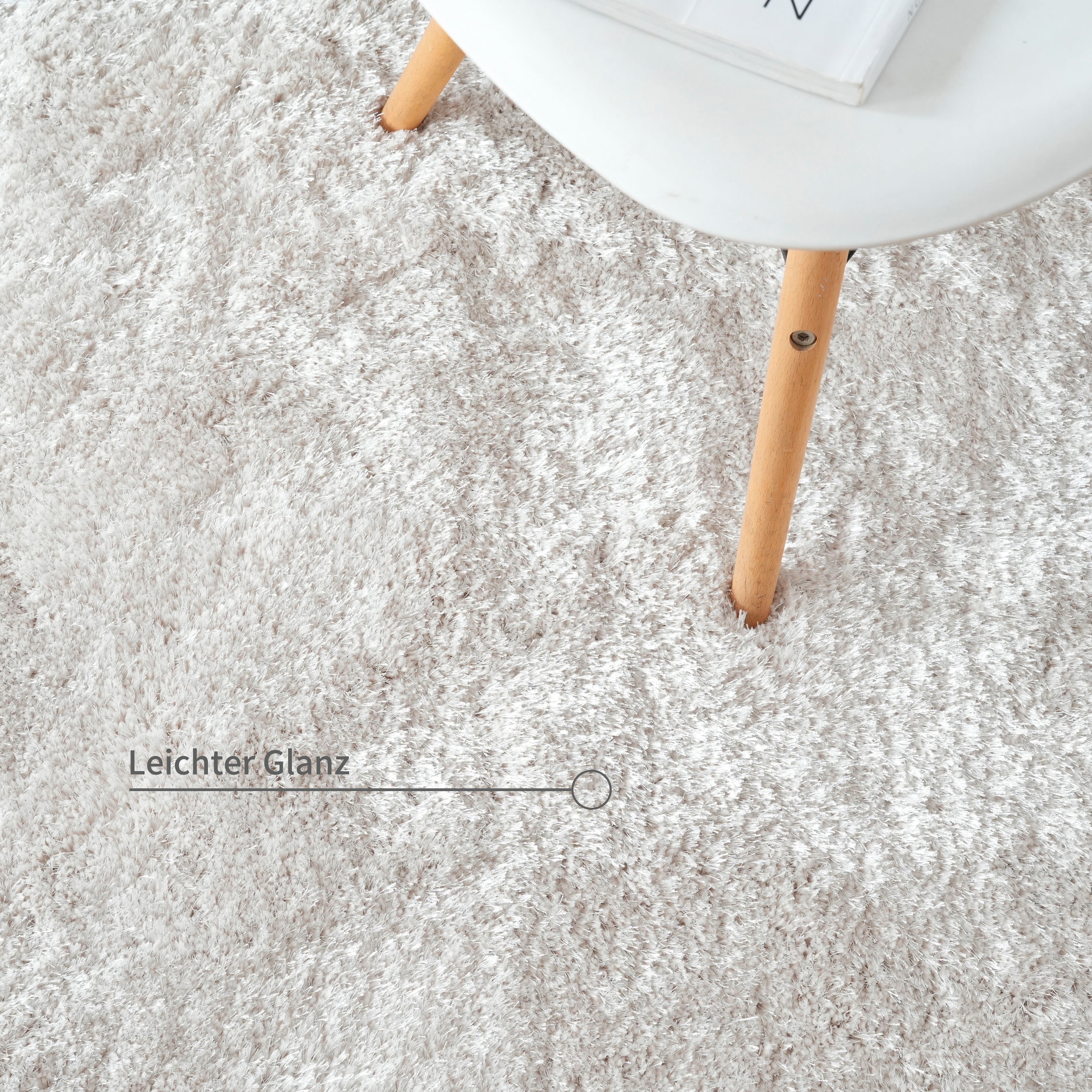 Bruno Banani Hochflor-Teppich »Dana Bean shape, besondere Form, weich, Mikrofaser Teppiche«, U-förmig, 30 mm Höhe, organische Form, uni, Wohnzimmer, Schlafzimmer, Esszimmer