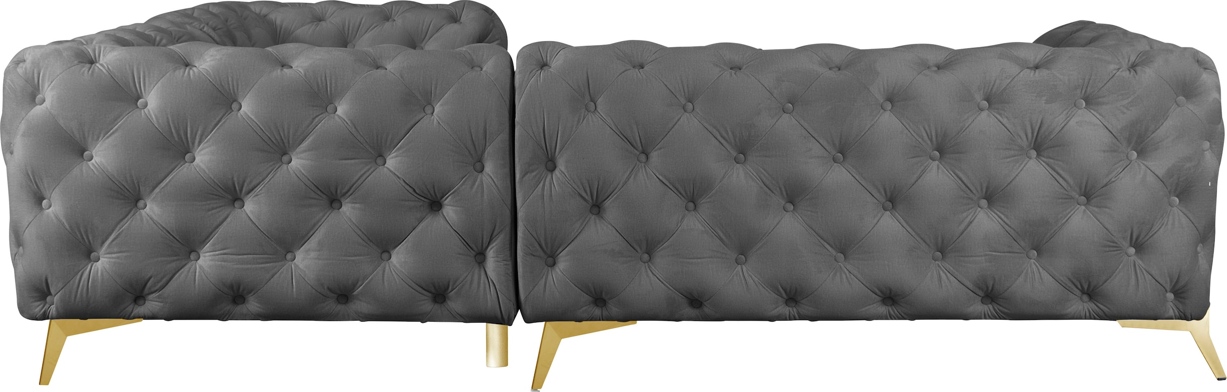 Leonique Chesterfield-Sofa »Amaury L-Form«, Chesterfield-Optik, Breite/Tiefe je 262 cm, Fußfarbe wählbar