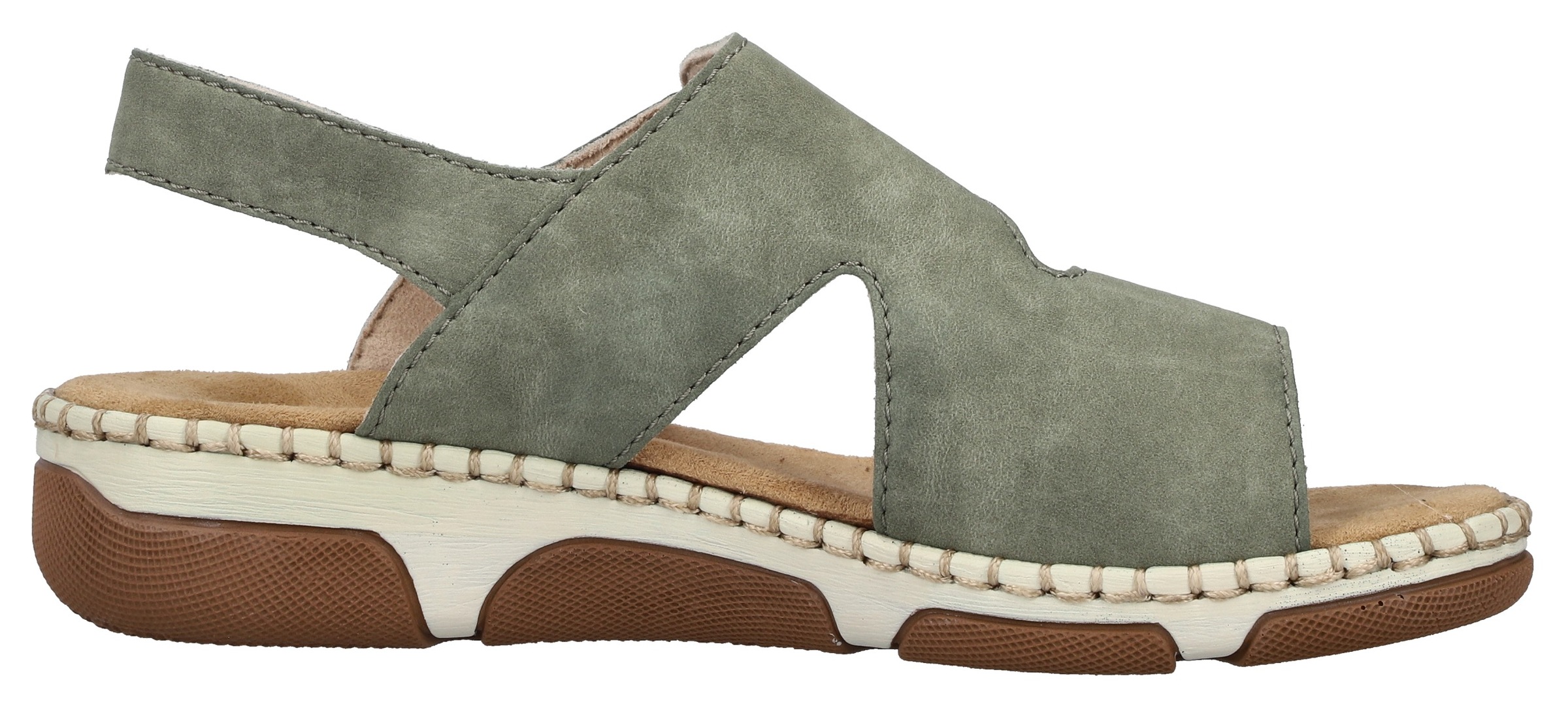 Rieker Sandale  Sommerschuh, Klettschuh mit aufwändiger Ziernaht an der Laufsohle