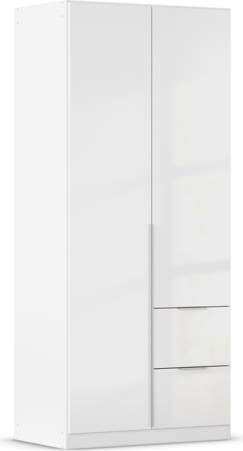 OTTO home Drehtürenschrank "Kleiderschrank Schrank Garderobe AGORDO mit Dekor- oder Hochglanzfront" in zwei Griff-Farben, Breite 91 cm, mit Außenschubkästen, Serie in 7 Breiten und 2 Höhen MADE IN GERMANY