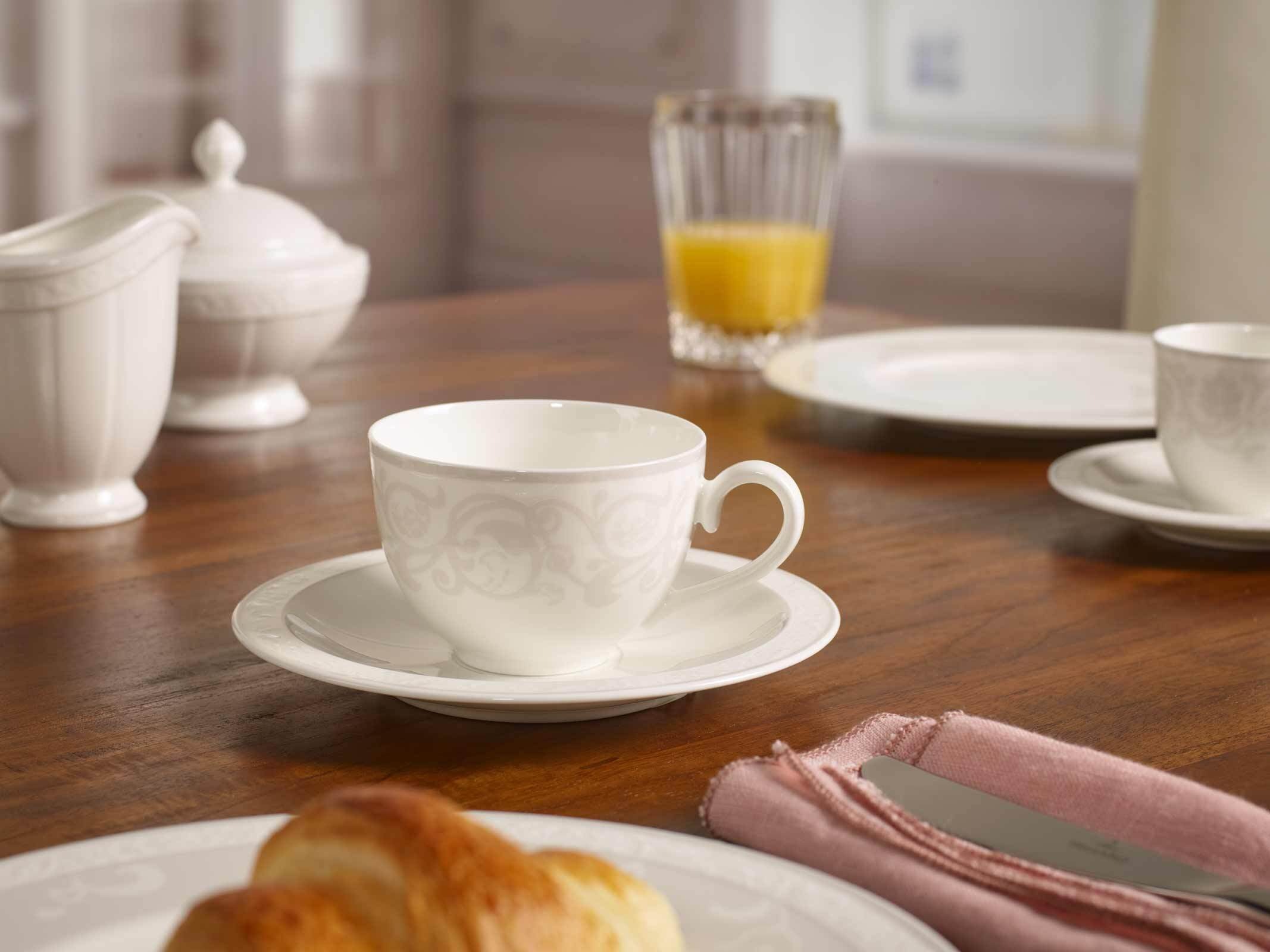 Villeroy & Boch Geschirr-Set »Kombiservice Gray Pearl 30er Set weiß« Spülmaschinengeeignet, Mikrowellengeeignet