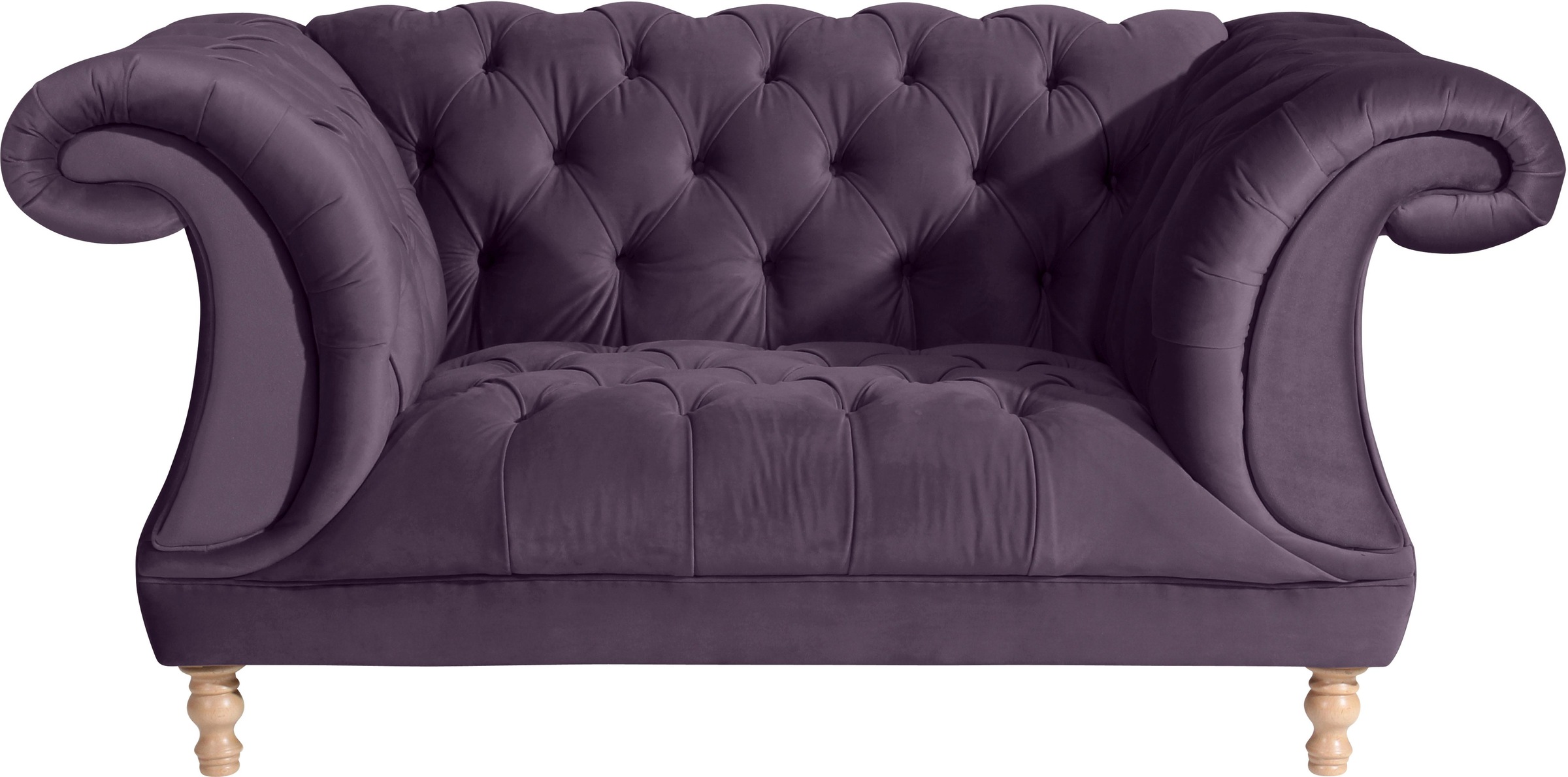 Max Winzer Loveseat "Isabelle, Loungesessel", mit Knopfheftung & gedrechselten Füßen in Buche natur, Breite 167 cm