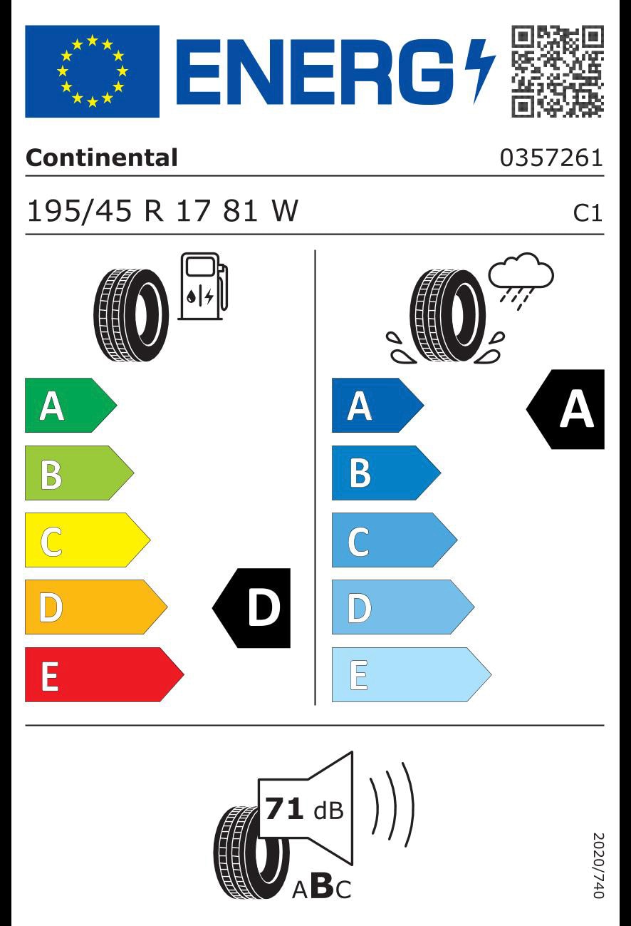 CONTINENTAL Sommerreifen »CONTINENTAL«, bestellen St.), 5 81W R17 195/45 SPORT BAUR | online (1 NTACT