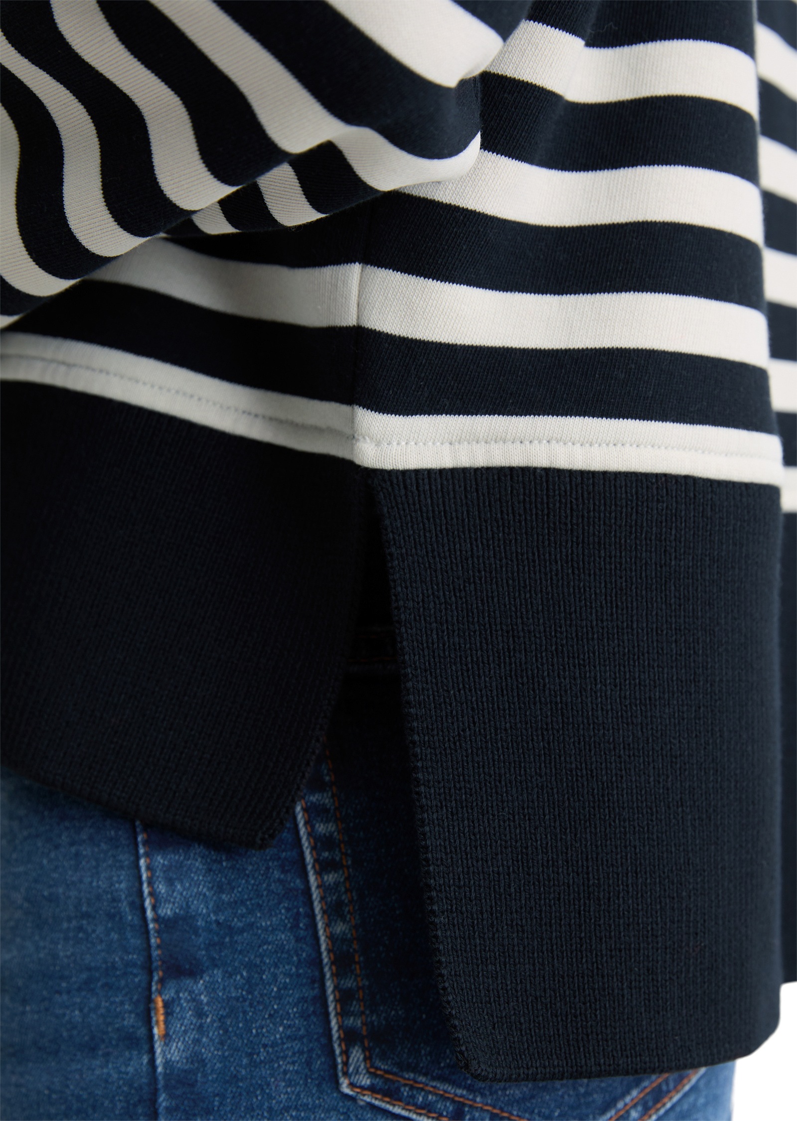 Marc O'Polo Sweatshirt »mit breitem Rippstrick-Bund«
