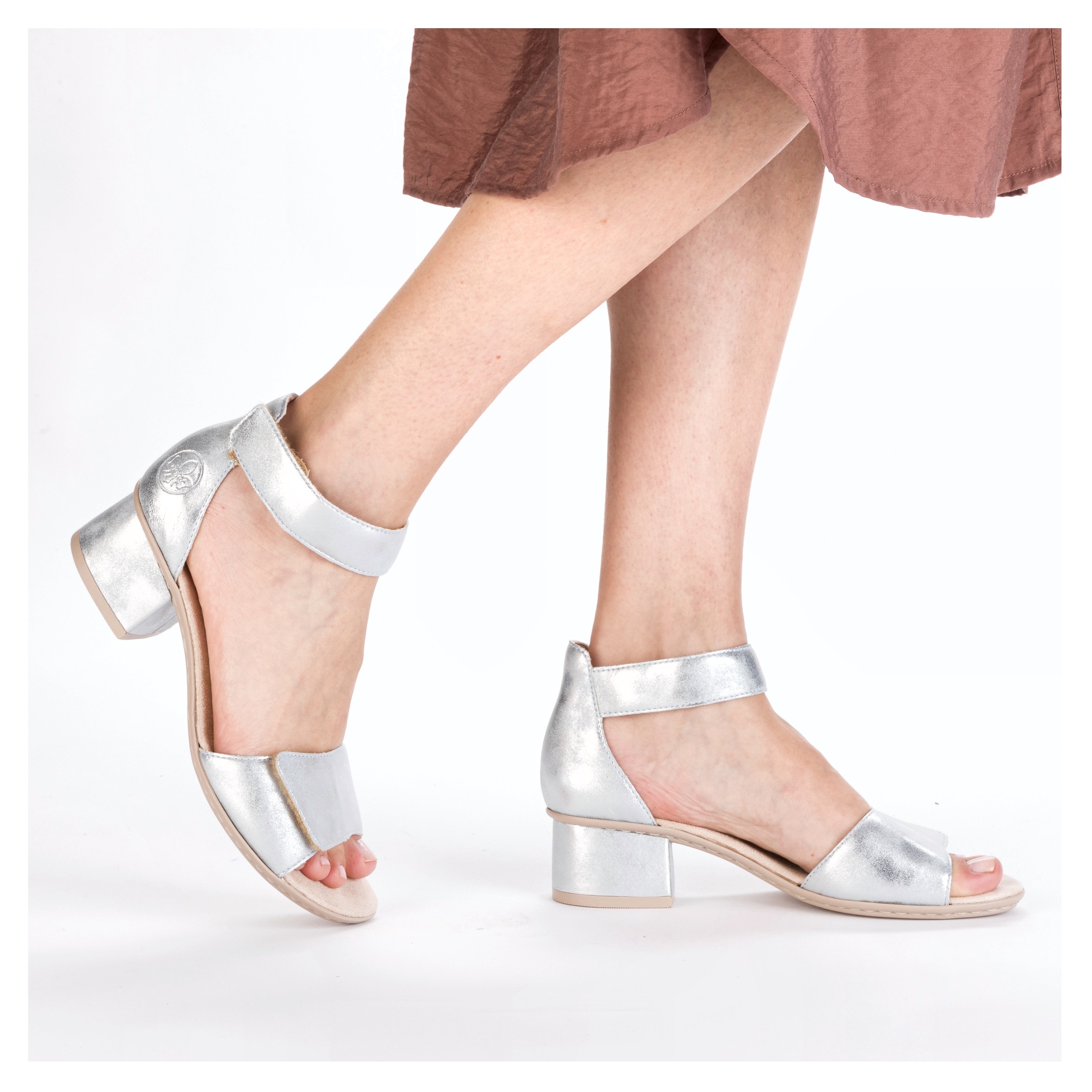 Rieker Sandalette, Sommerschuh, Sandale, Blockabsatz, mit praktischen Klettverschlüssen