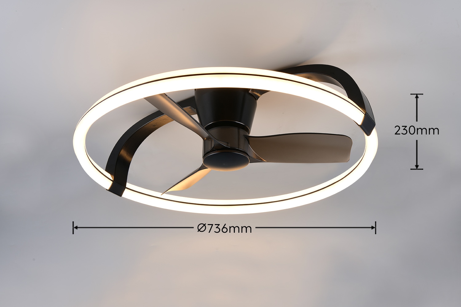 REALITY Leuchten LED Deckenleuchte »STOCKHOLM mit Ventilator, Deckenventilator mit Licht inklFernbedienung«, 1 flammig, Leuchtmittel LED-Board | LED fest integriert, 6 Geschwindigkeiten Timer Vor- & Rücklauf LED dimmbar CCT Nachtlicht