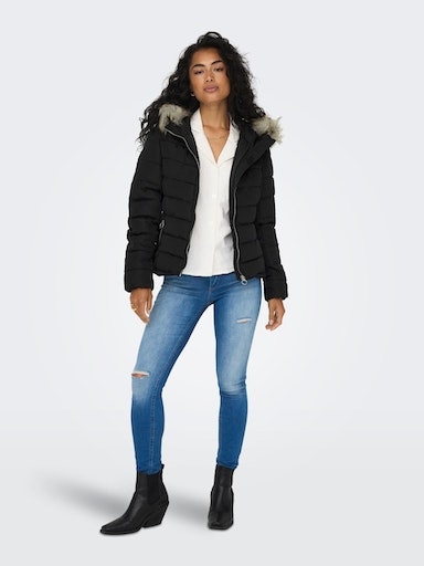 ONLY Steppjacke »ONLELLAN QUILTED HOOD JACKET CC OTW« mit Kapuze Kunstfaser,