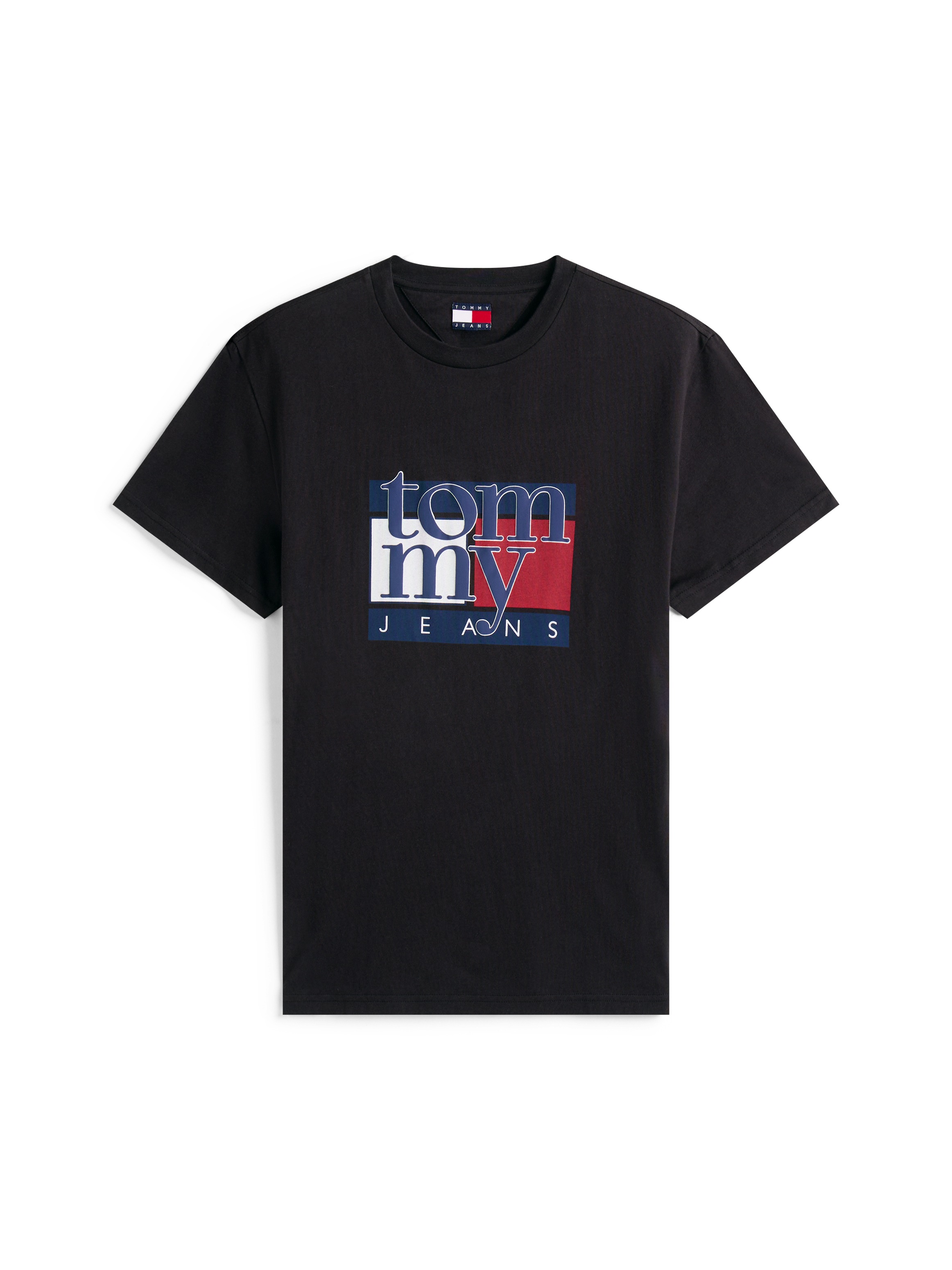T-Shirt TOMMY JEANS "TJM RWB FLAG TEE EXT", Herren, Gr. XXL, schwarz, Single Jersey, Obermaterial: 100% Baumwolle, slim fit hüftbedeckend, Rundhals, Shirts T-Shirt, Slim fit, mit Rundhals 3