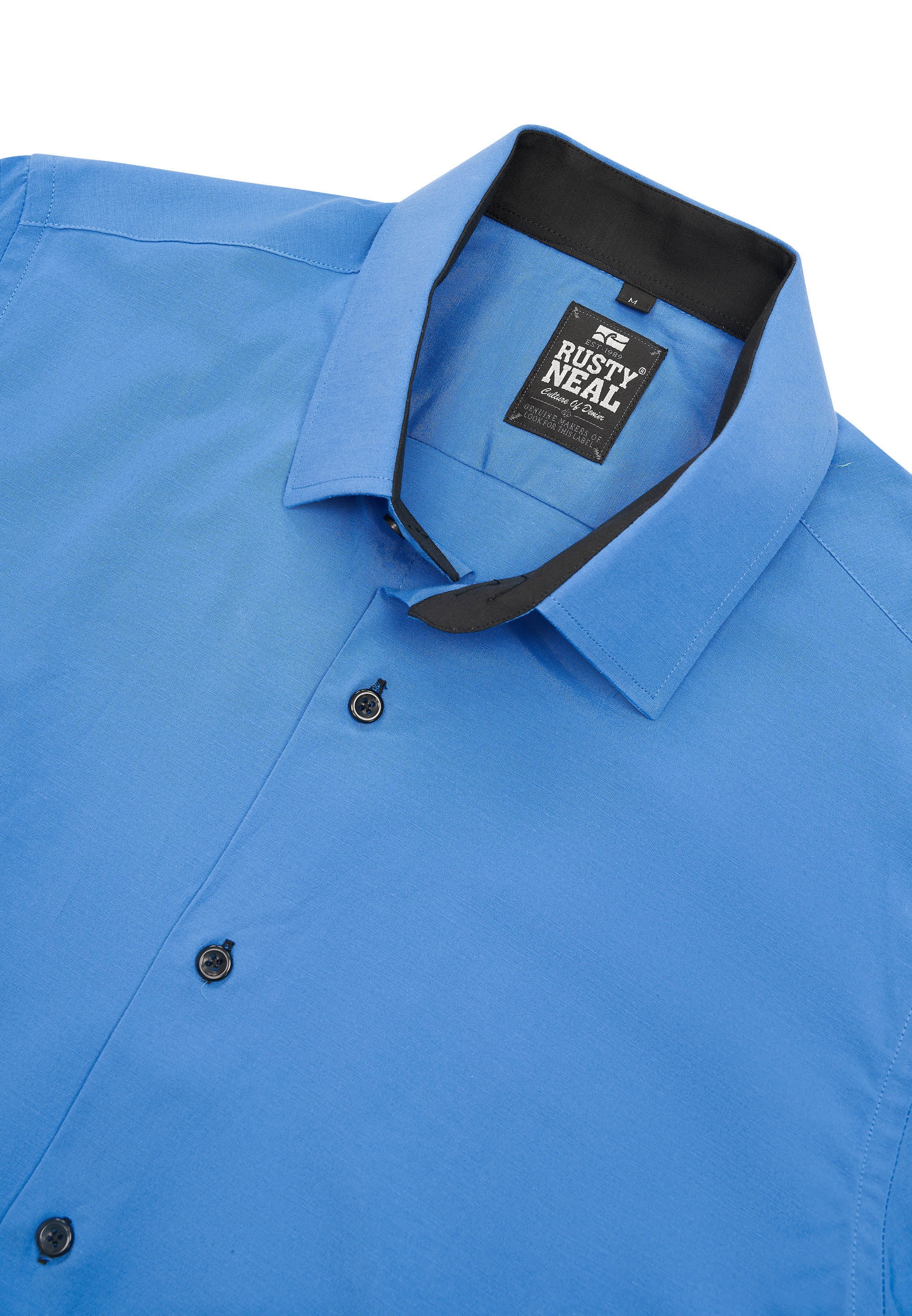 Rusty Neal Long Sleeve Shirt Blue M 3