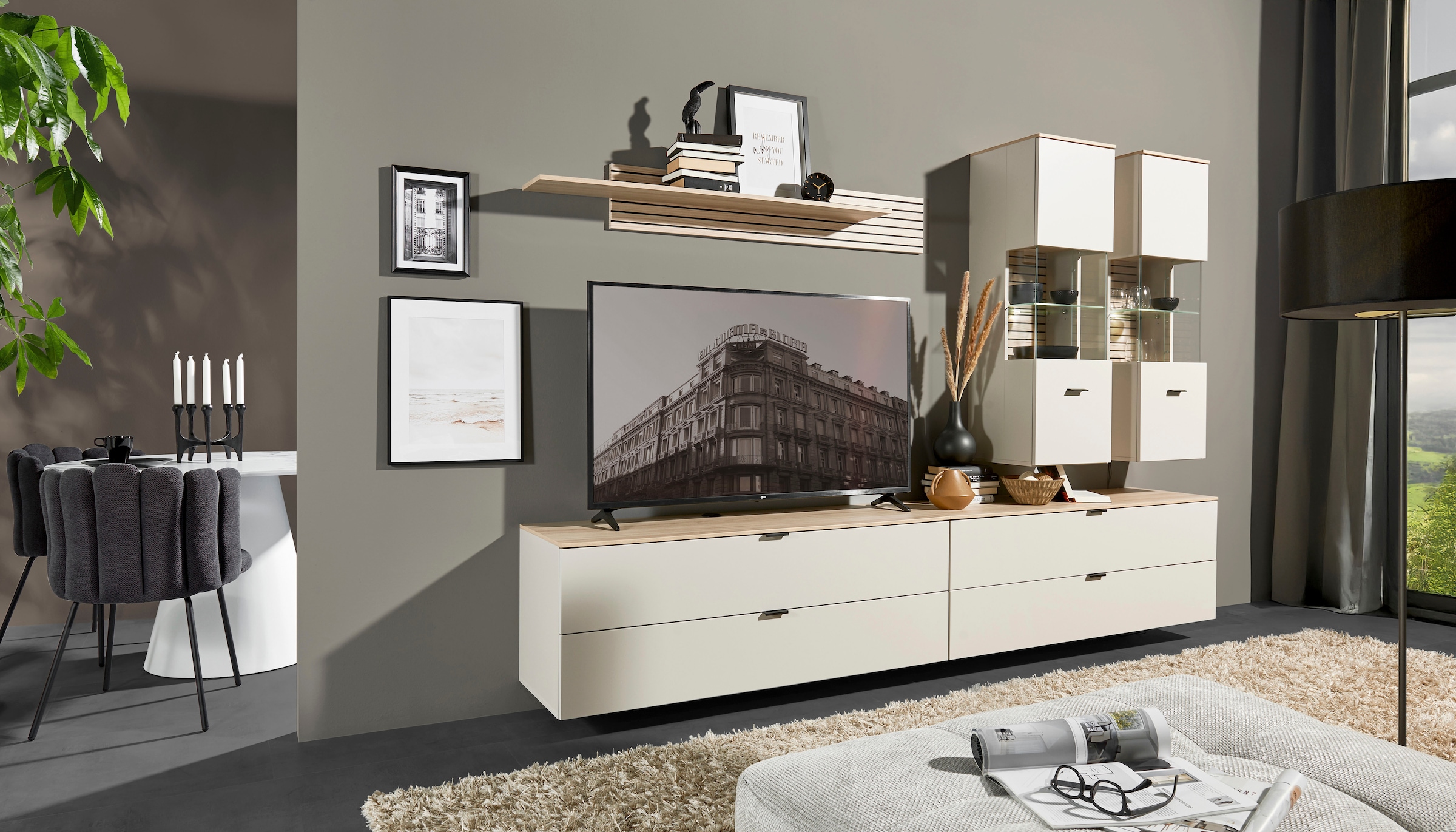 Innostyle Wohnwand »Ina Wohnwand,  280x185x44 cm (B/H/T)« 5 Stk. tlg.