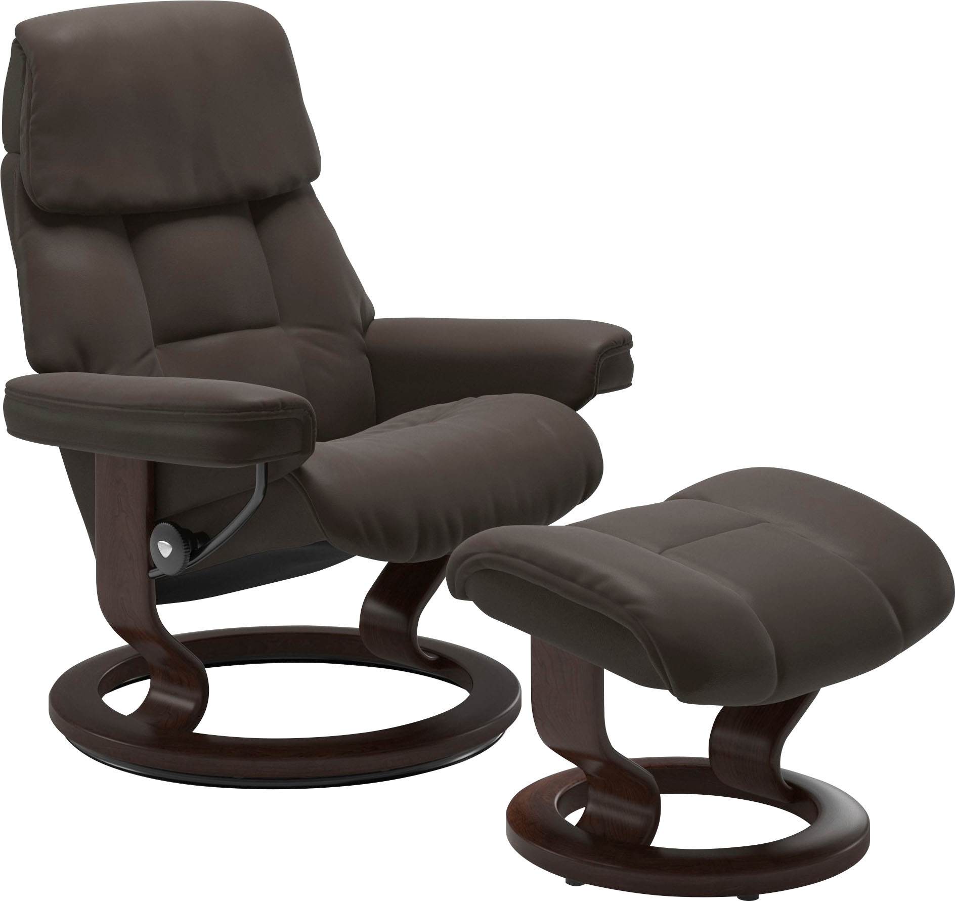 Stressless Relaxsessel "Ruby" Set, mit Classic Base, Größe L, Gestell Eiche, Wenge, Braun & Schwarz