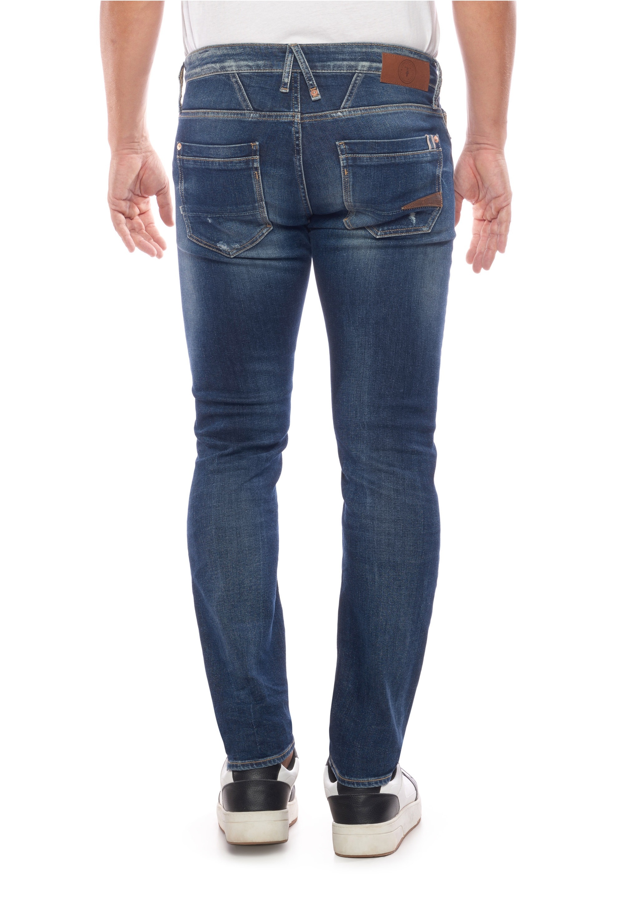 Le Temps Des Cerises Slim-fit-Jeans, mit angesagten Used-Details