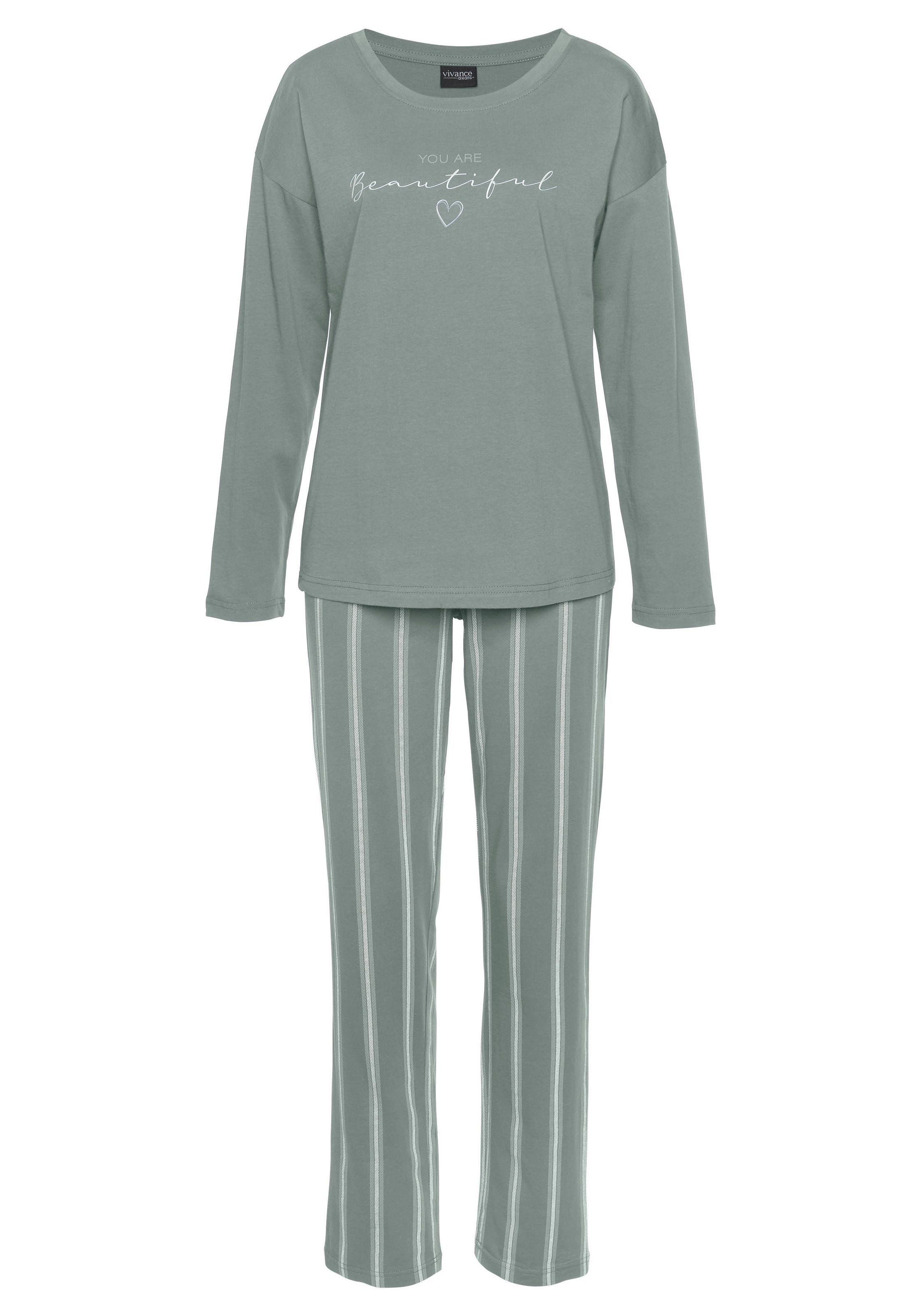 Vivance Dreams Pyjama 2 Stk. tlg., mit Frontdruck günstig online kaufen
