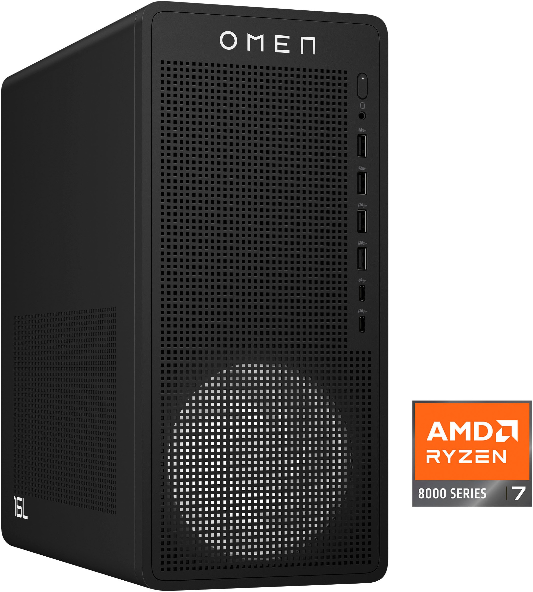 HP Gaming-PC "OMEN 16L TG03-0279ng", Microsoft Windows 11 Home, 32 GB RAM 1.000 GB SSD, schwarz, Desktop-PCs