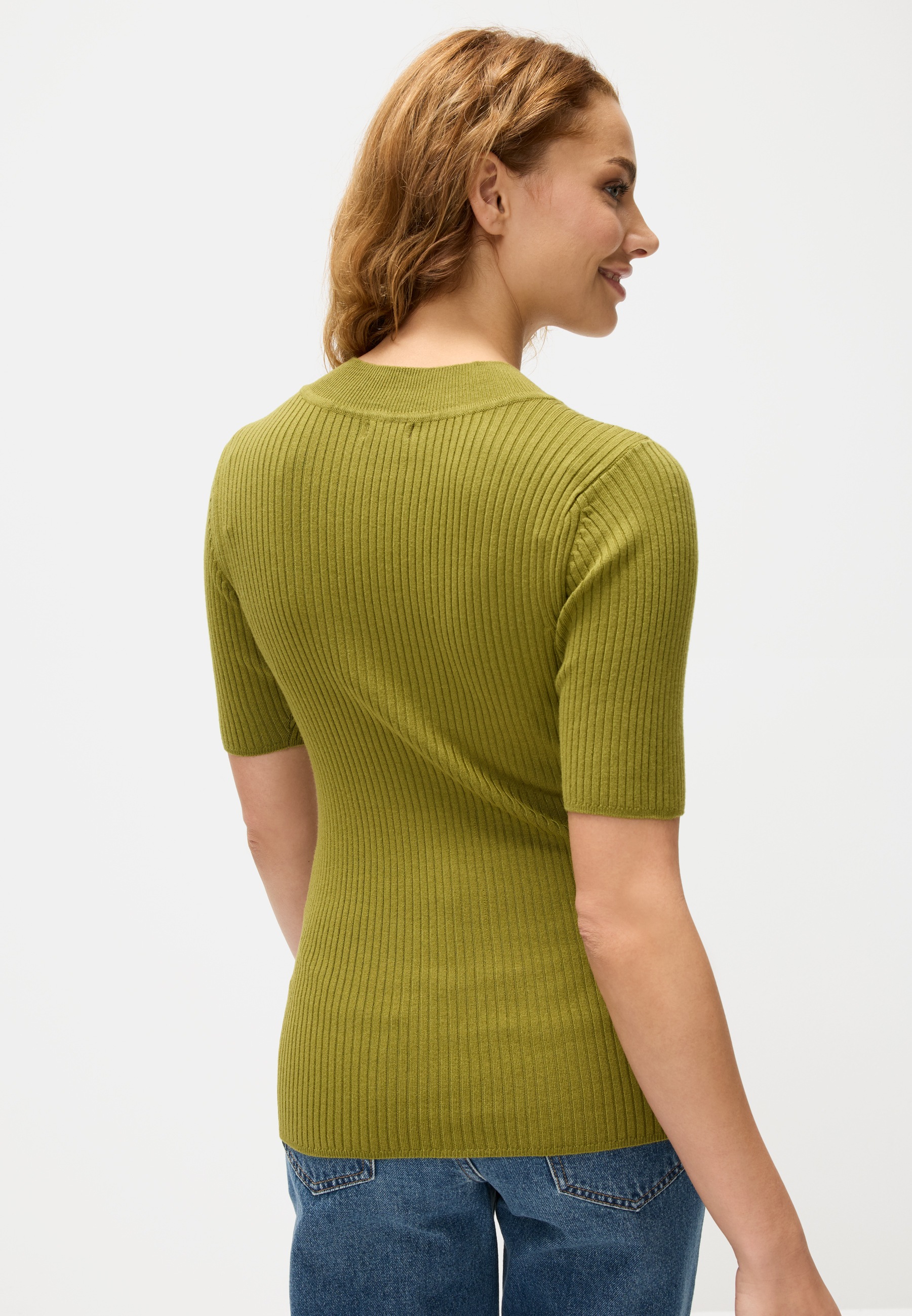 Thumbnail - LASCANA Kurzarmpullover mit Rippstruktur, figurbetonter Strickpullover, Basic