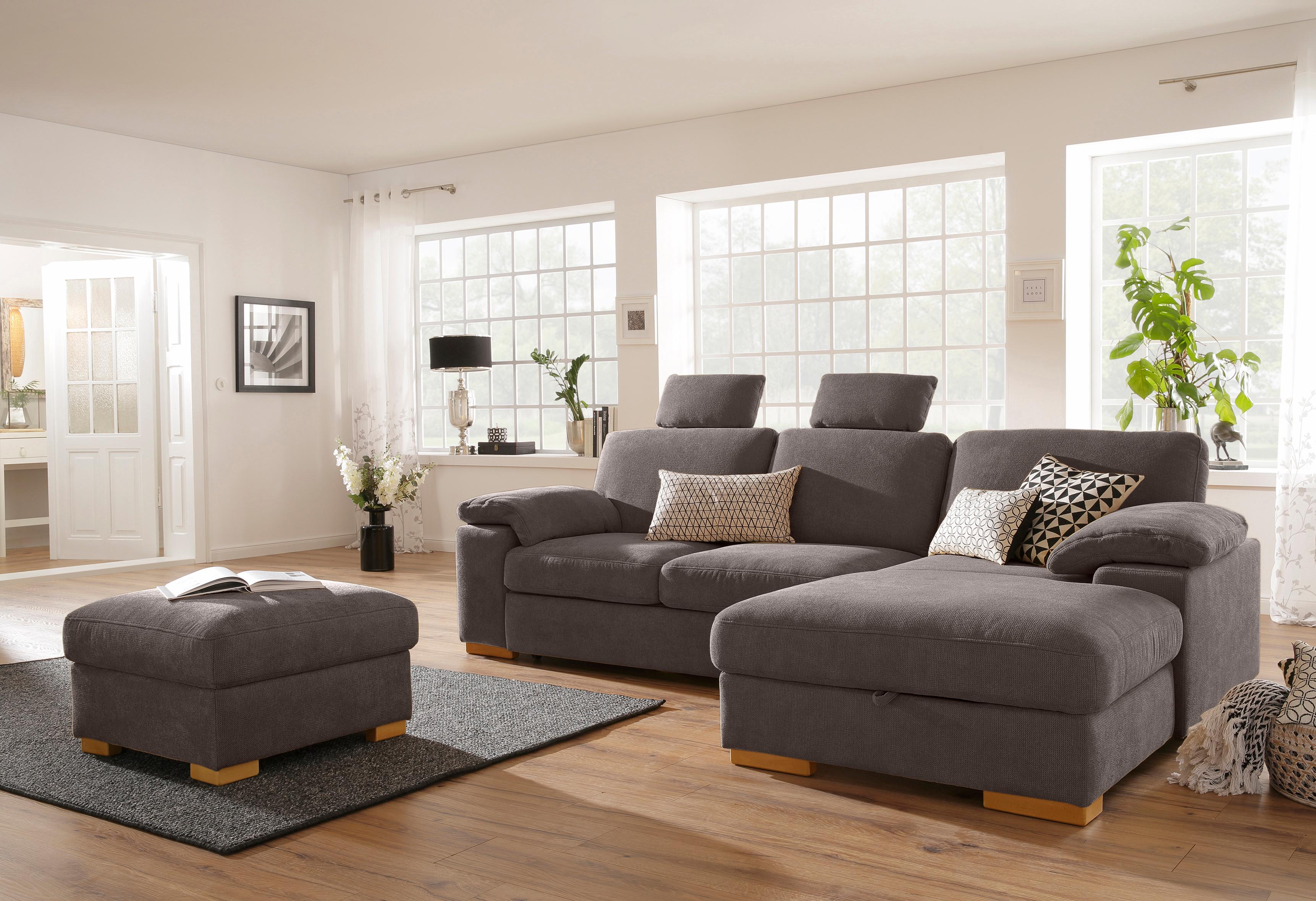 OTTO home Ecksofa "Ventura L-Form" wahlweise mit Schlaffunktion und Schlaffunktion/Bettkasten