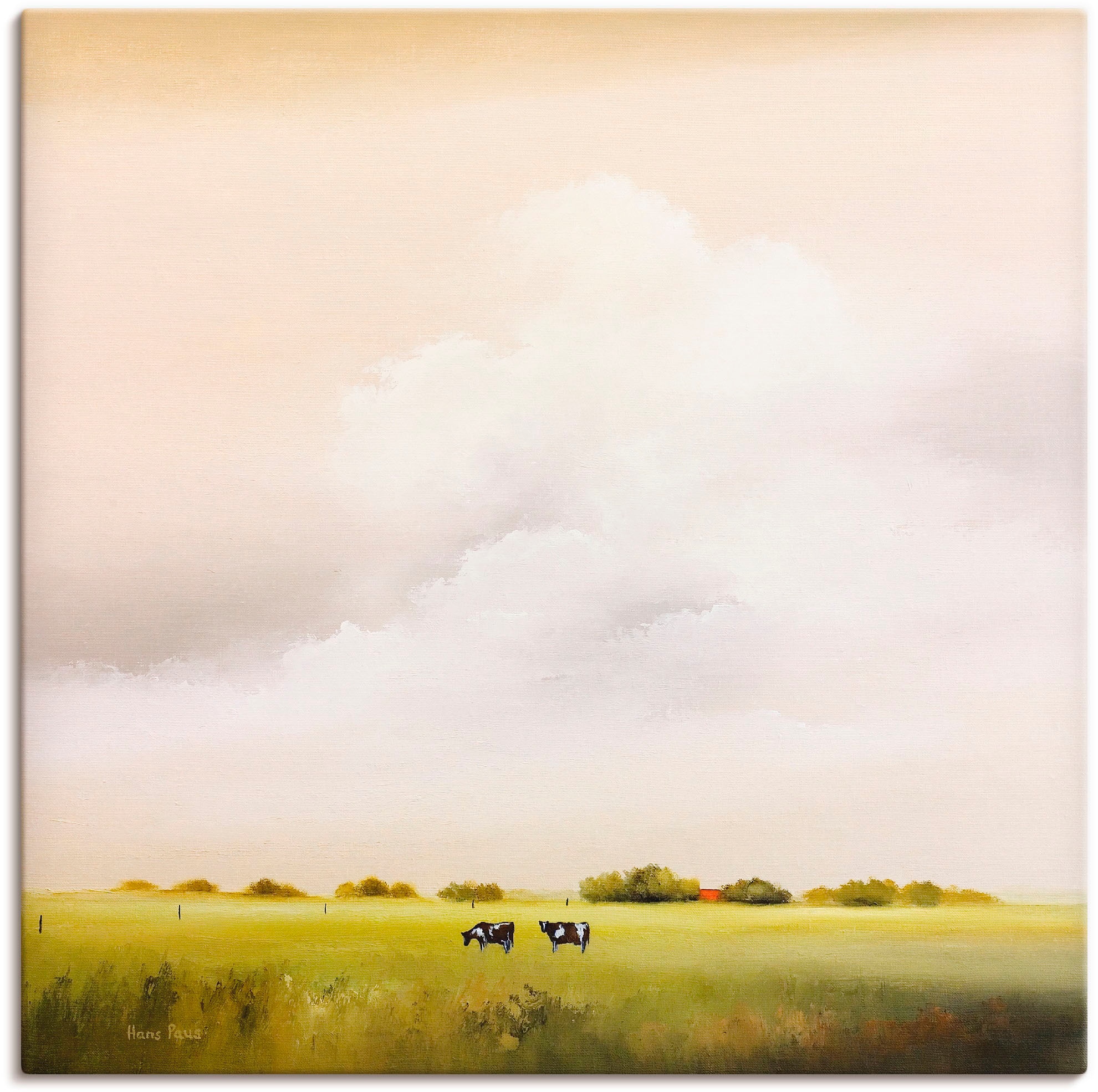 Artland Leinwandbild "Kühe I", Felder, (1 St.), auf Keilrahmen gespannt