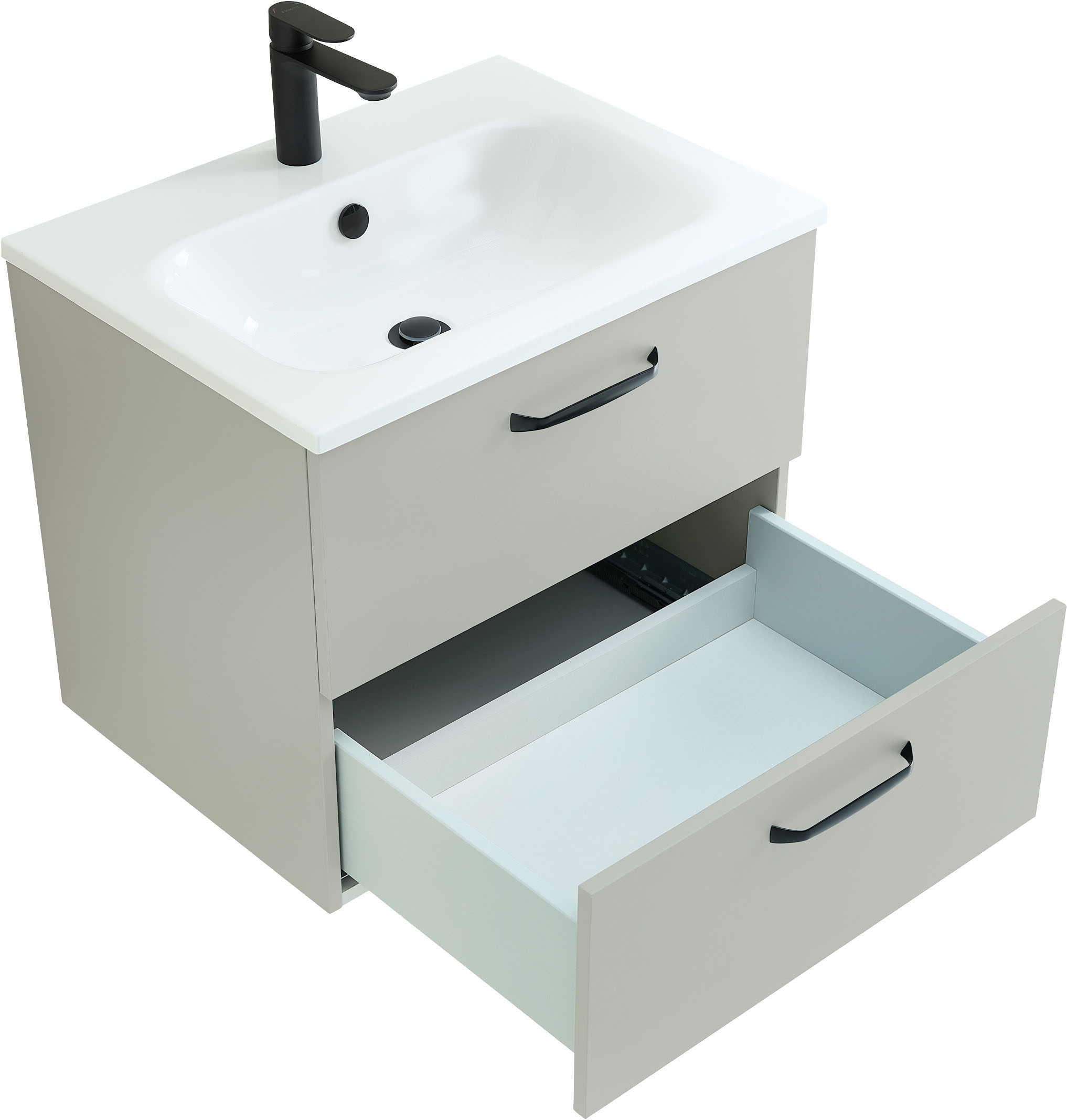 Saphir Badmöbel-Set »Quickset 500, Waschtischunterschrank mit Mineralmarmorwaschtisch« 2 Stk. tlg.