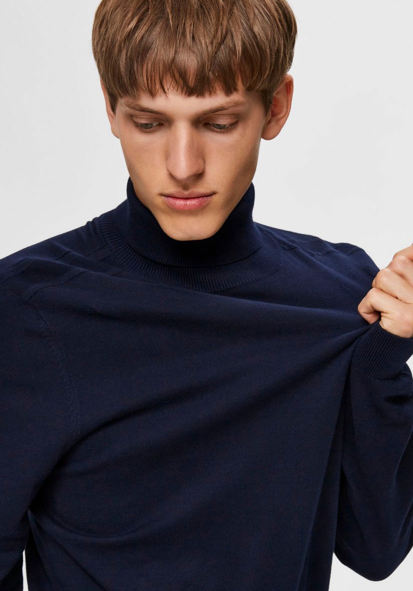 SELECTED HOMME Strickpullover »SLHBERG ROLL NECK NOOS«