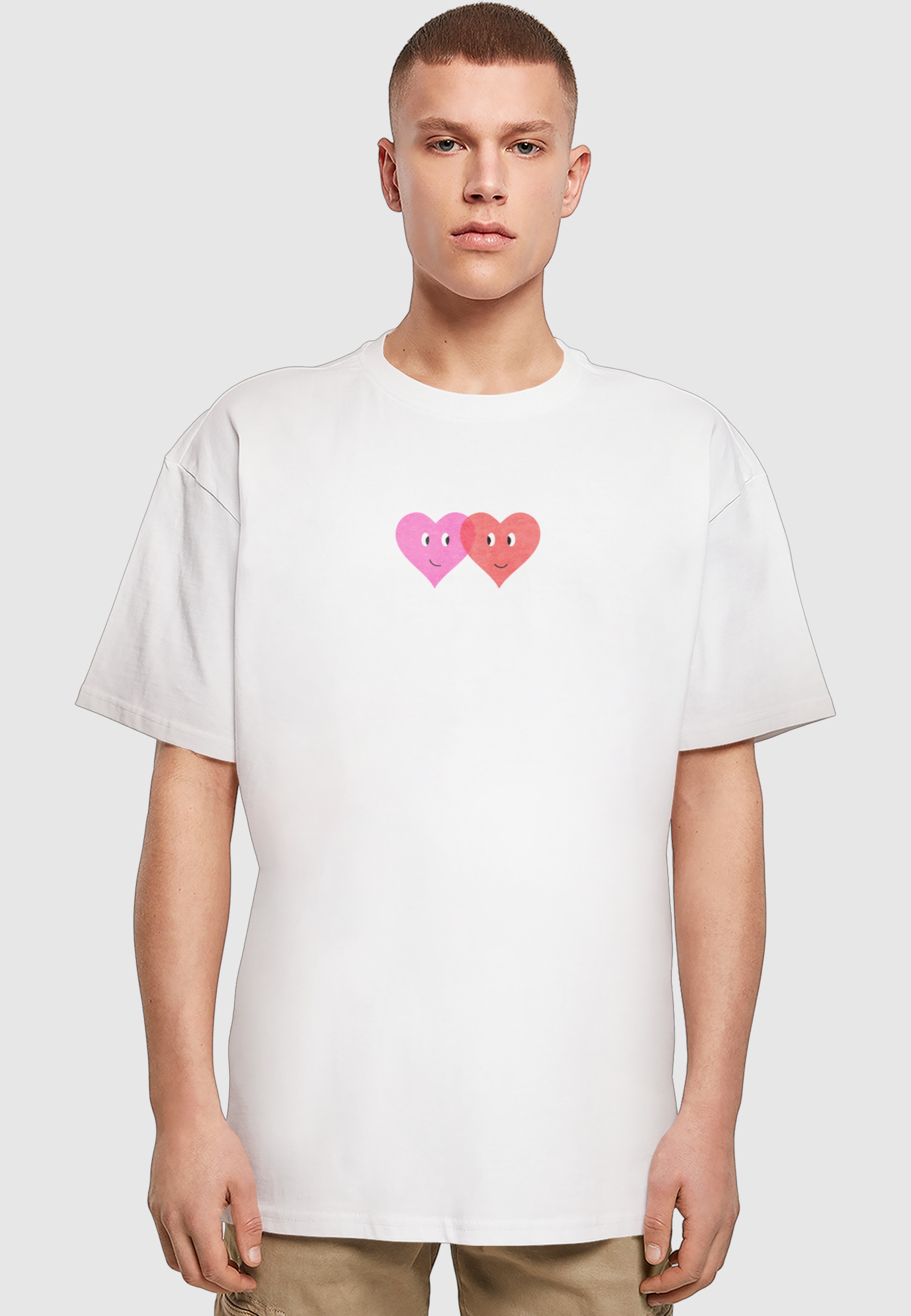 Merchcode T-Shirt »Merchcode Hugs & Love - Two Hearts Heavy Oversize Tee« 1 Stk.