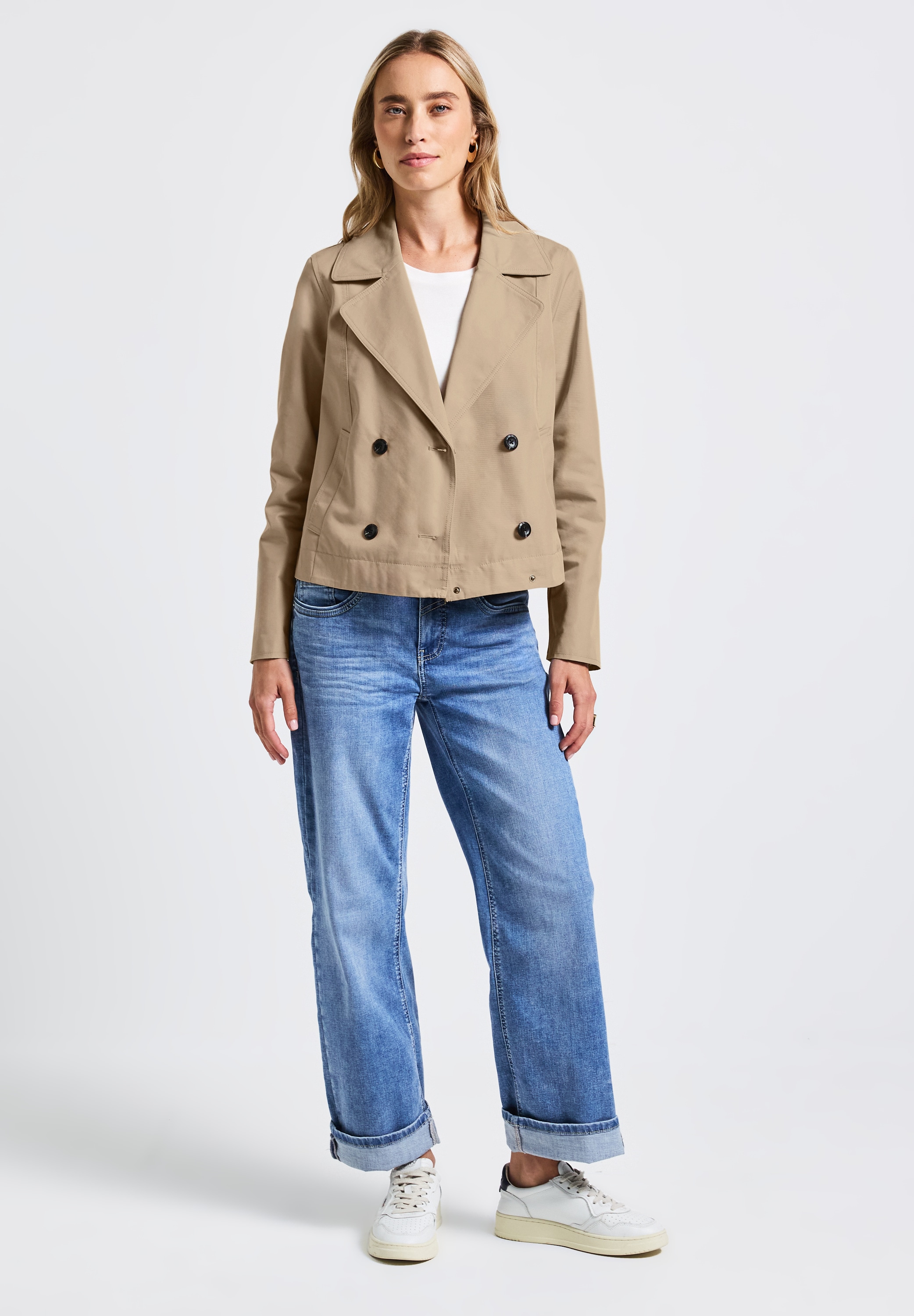 STREET ONE Kurzjacke ohne Kapuze im soften Baumwoll-Mix