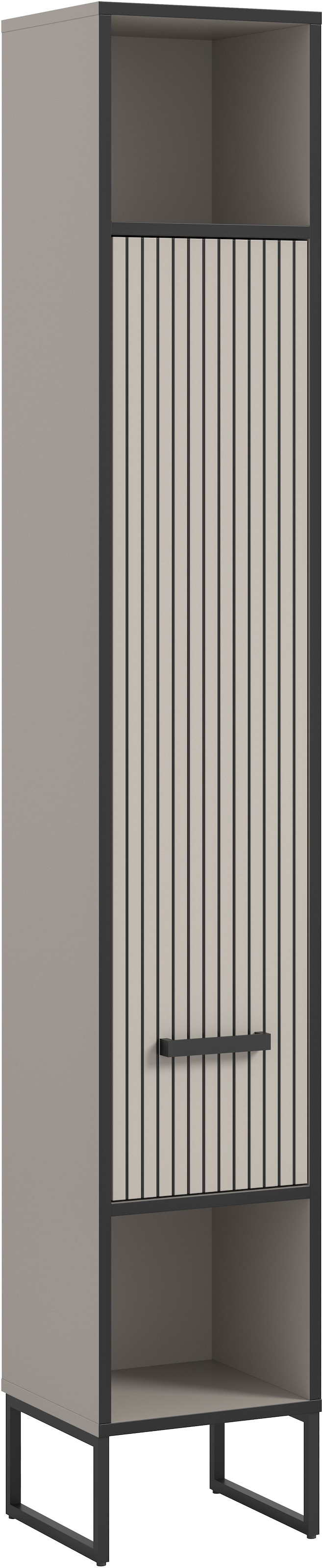 welltime Hochschrank "Locri, Höhe 192 cm, Rillenoptik, Metall Kufen", (1 St günstig online kaufen