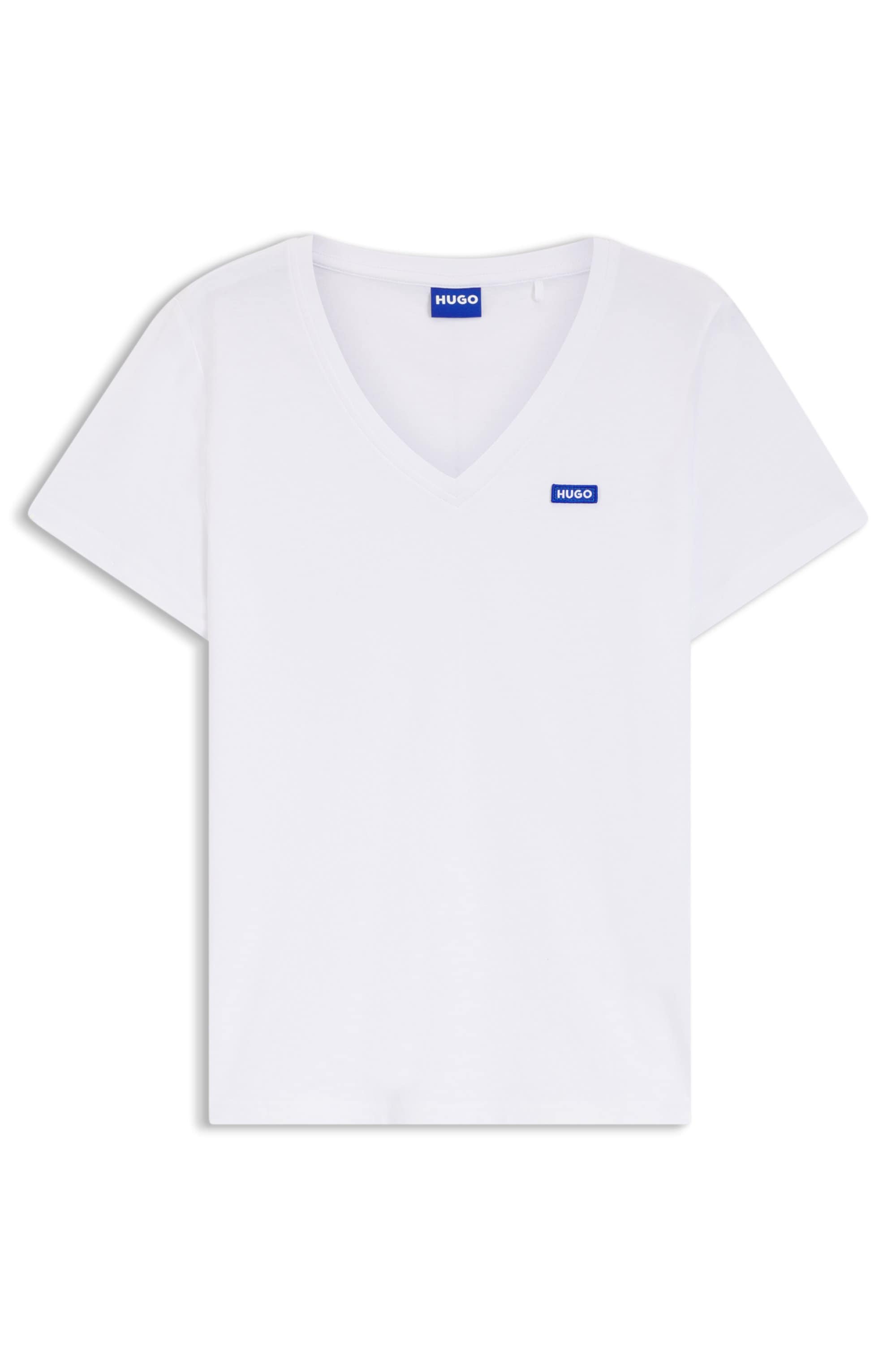 HUGO Blue T-Shirt »Classic V« mit Logo, V-Ausschnitt