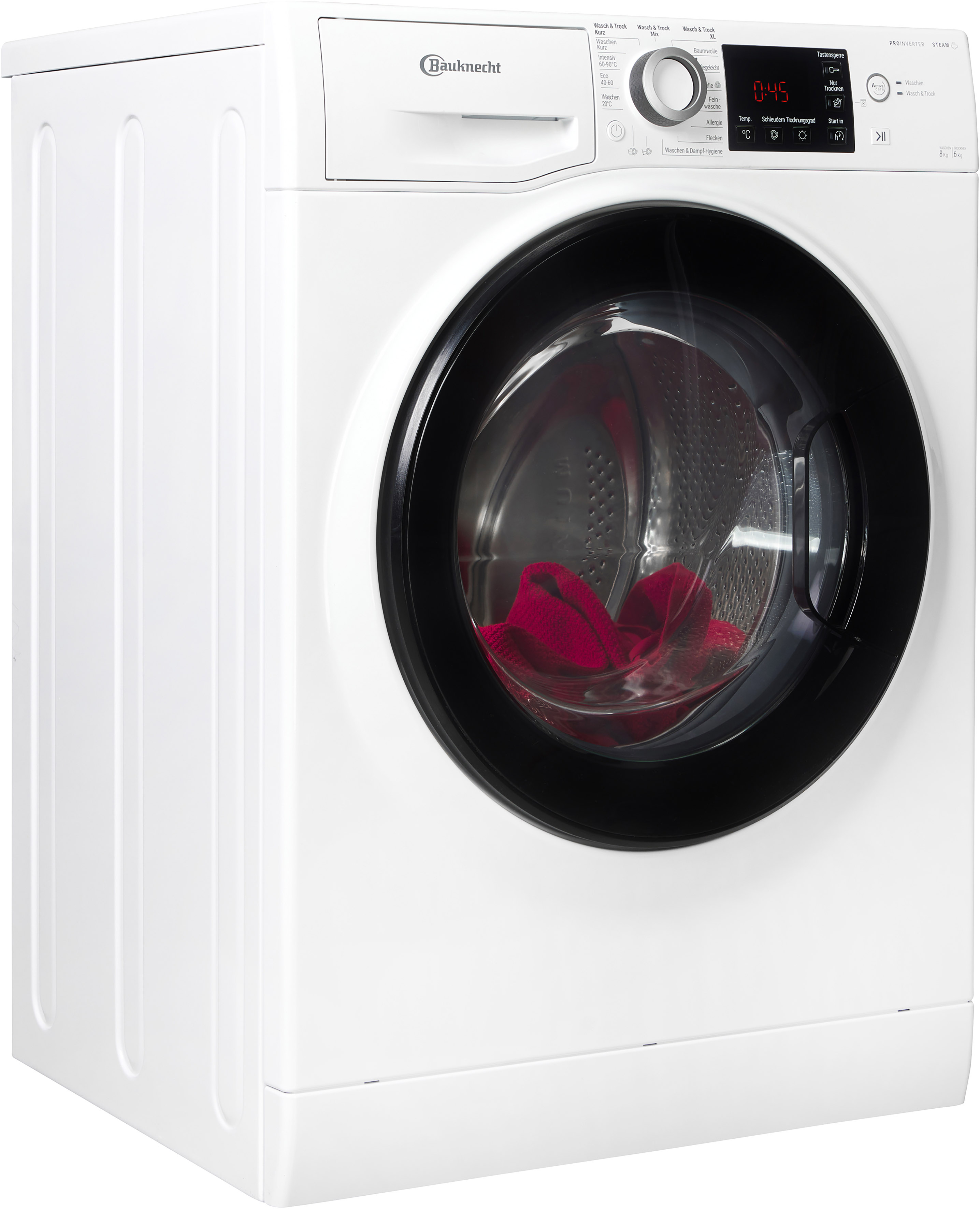 BAUKNECHT Waschtrockner "WT Super Eco 8614 C" 8 kg /6 kg 75 dB(A) Flecken 20C – entfernt mehr als 100 Flecken, ganz ohne Vorbehandlung