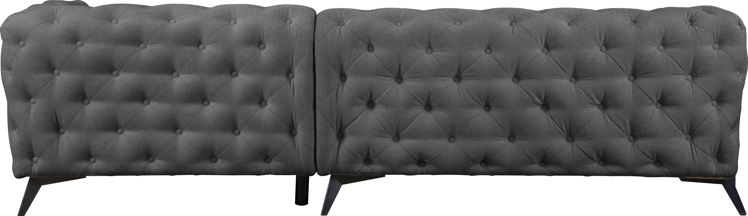 Leonique Chesterfield-Sofa »Amaury L-Form«, großes Ecksofa, Chesterfield-Optik, Breite 323 cm, Fußfarbe wählbar