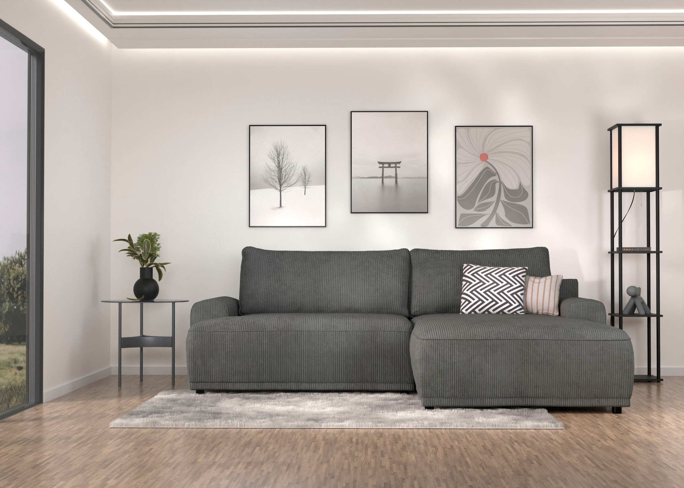 TRENDMANUFAKTUR Ecksofa "Fordon, Schlafsofa mit Bettkasten, Couch in L-Form günstig online kaufen