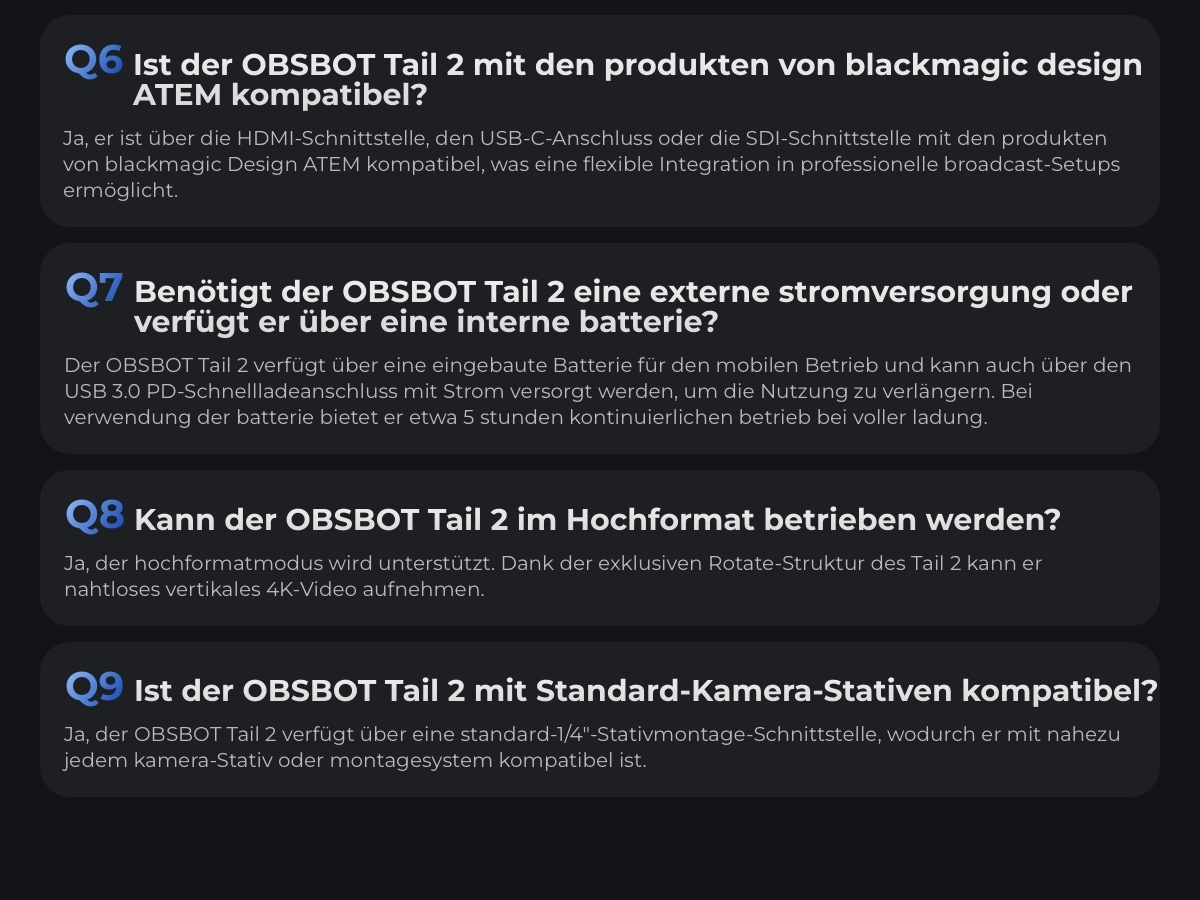 OBSBOT Camcorder »Tail 2« Bluetooth | LAN (Ethernet) 5 fachx opt. Zoom