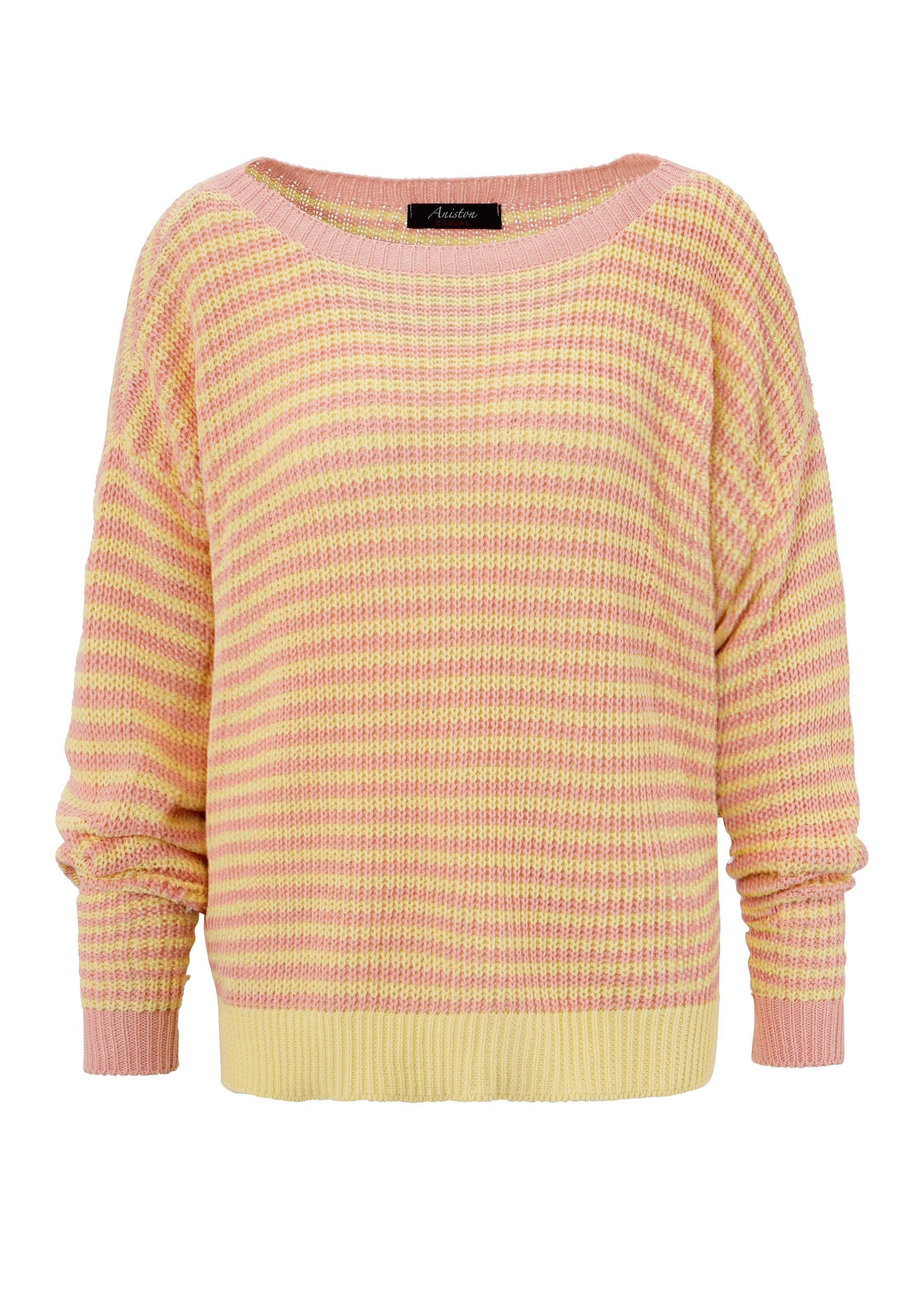 Aniston CASUAL Strickpullover, im pastellfarbenem Streifen-Dessin