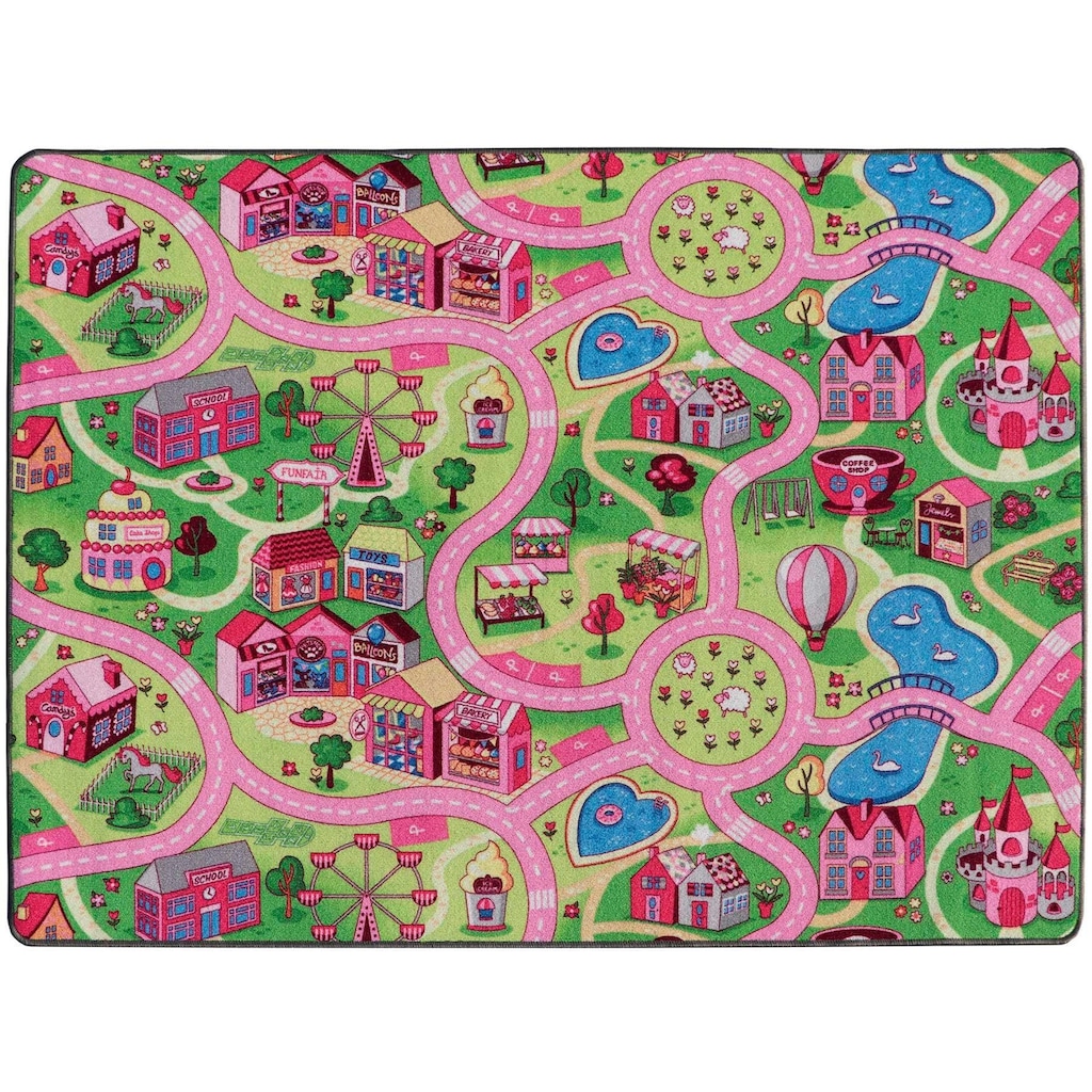 Primaflor-Ideen in Textil Kinderteppich »SWEET CITY«, rechteckig, Straßen-Spiel-Teppich, Straßenbreite ca. 9 cm, Kinderzimmer