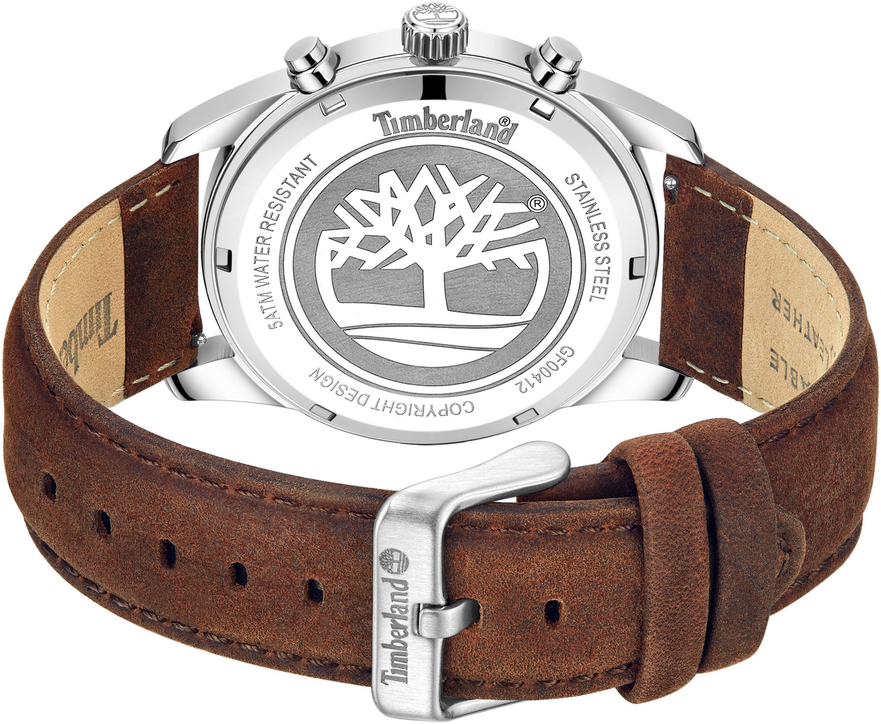 Timberland Chronograph »NORTHBRIDGE«, Quarzuhr, Armbanduhr, Herrenuhr, Lederarmband, Stoppfunktion, Datum