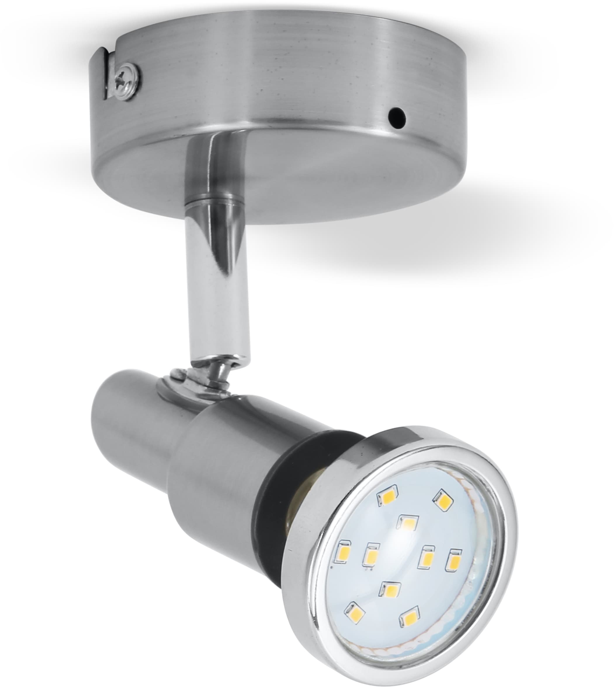 B.K.Licht LED Deckenspot »Aurel«, 1 flammig, Leuchtmittel GU10 | Leuchtmittel wechselbar, Wandleuchte, Deckenleuchte, schwenkbar, 5W 400lm 3.000K, GU10, IP44