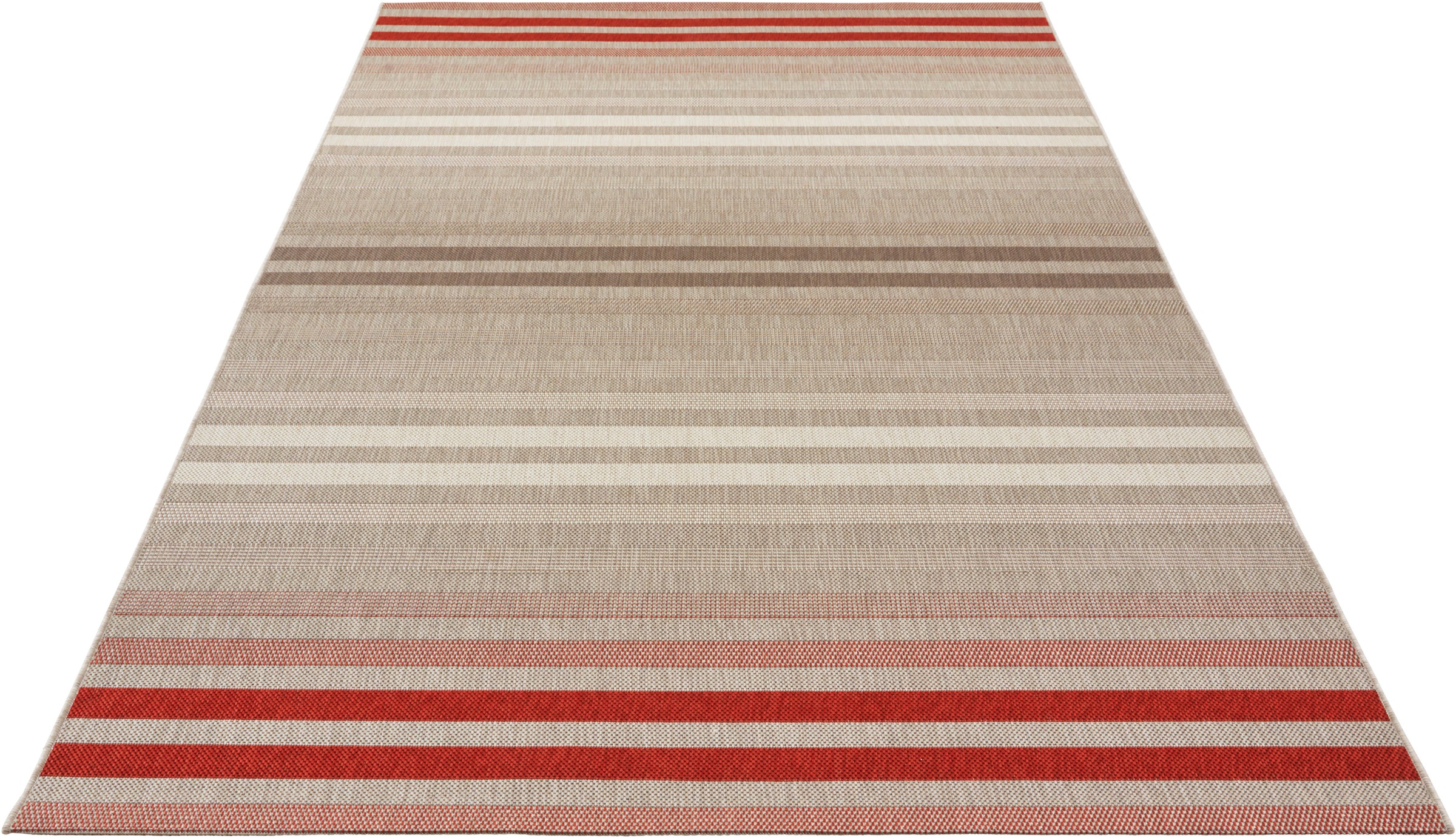 NORTHRUGS Teppich »Paros«, rechteckig, Streifen Design, Robust, Pflegeleicht, Flachgewebe